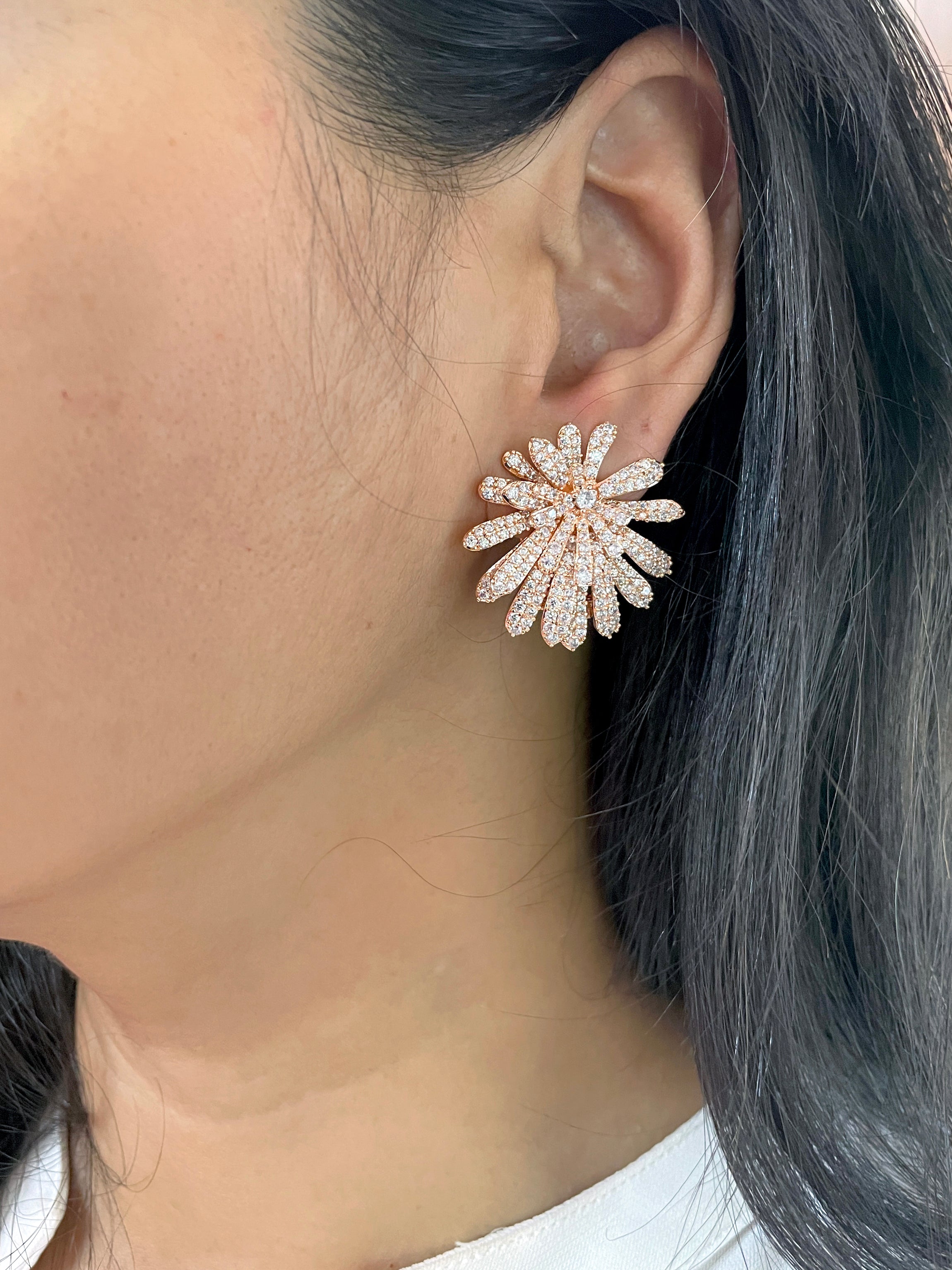 Faith Floral Diamond Studs