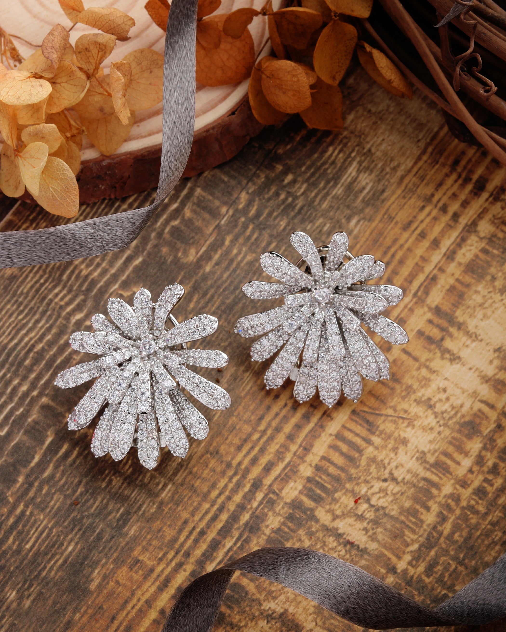 Faith Floral Diamond Studs