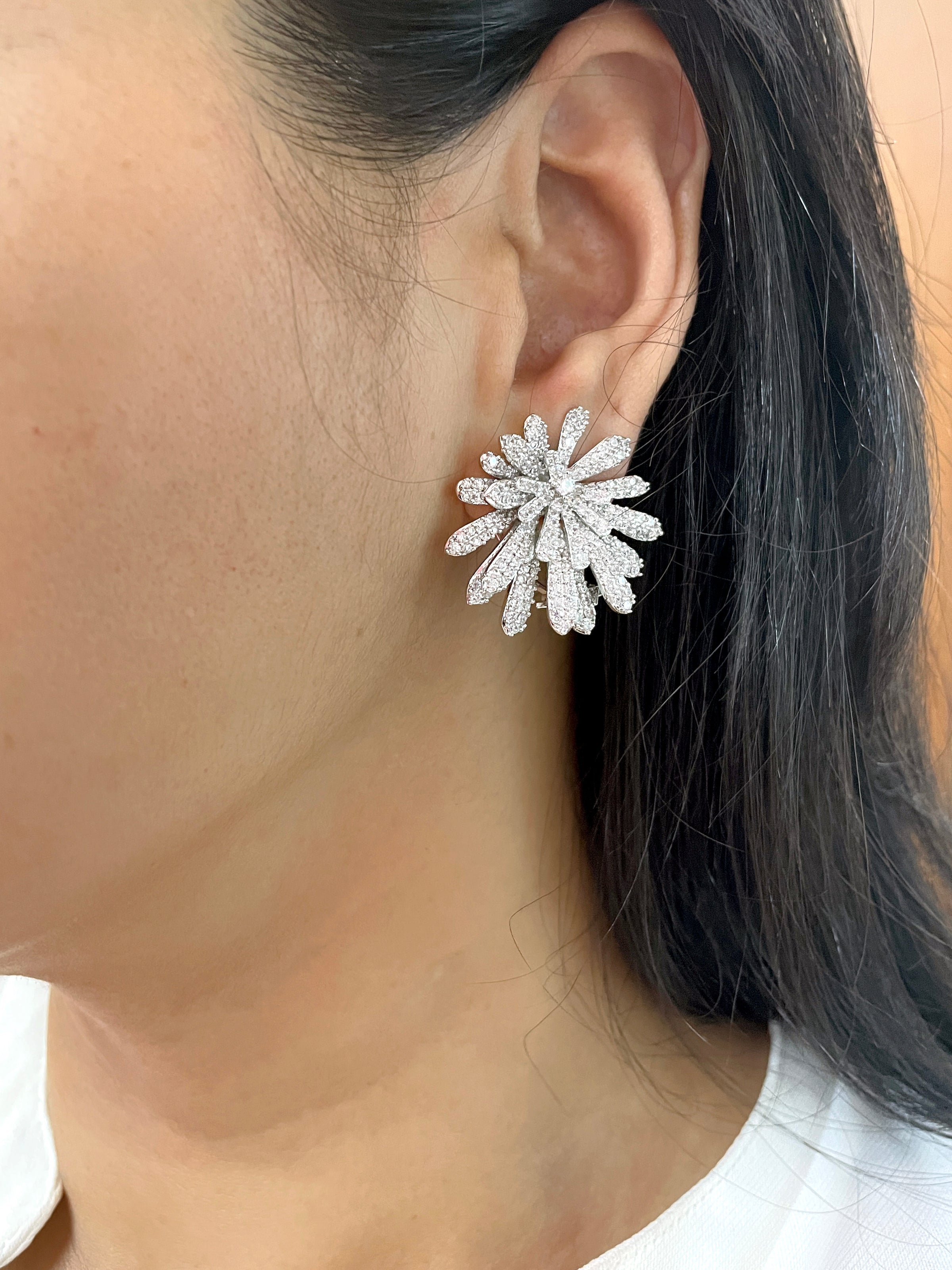 Faith Floral Diamond Studs
