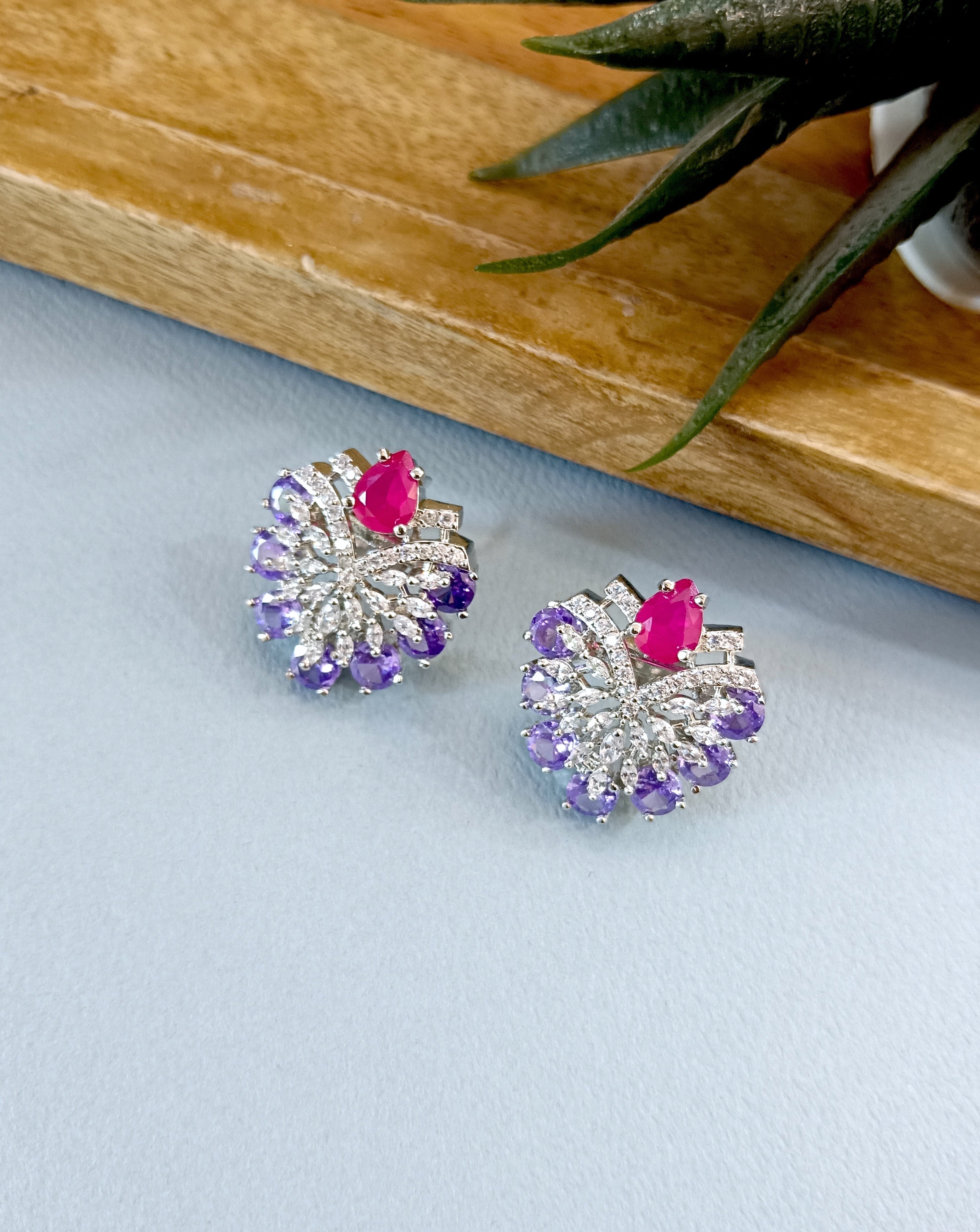 Cherry Diamond Colorful Studs