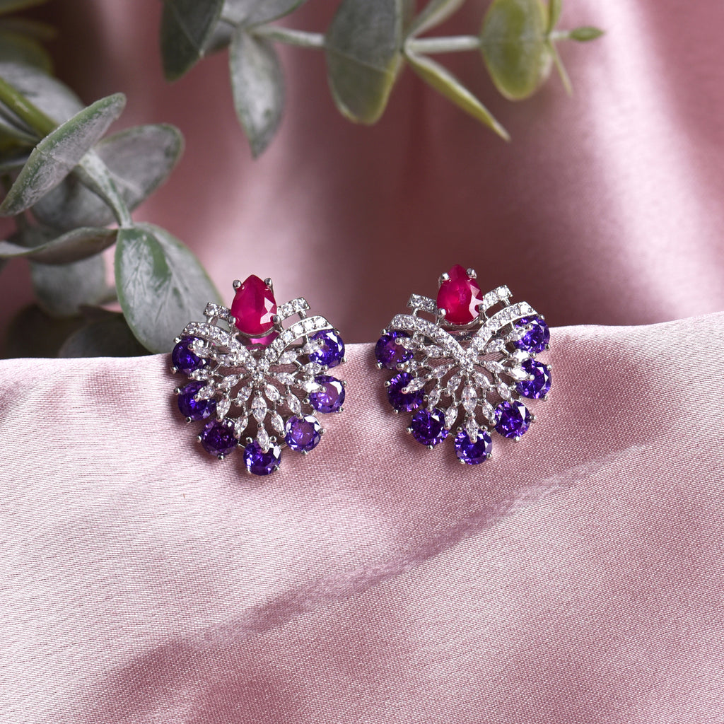 Cherry Diamond Colorful Studs