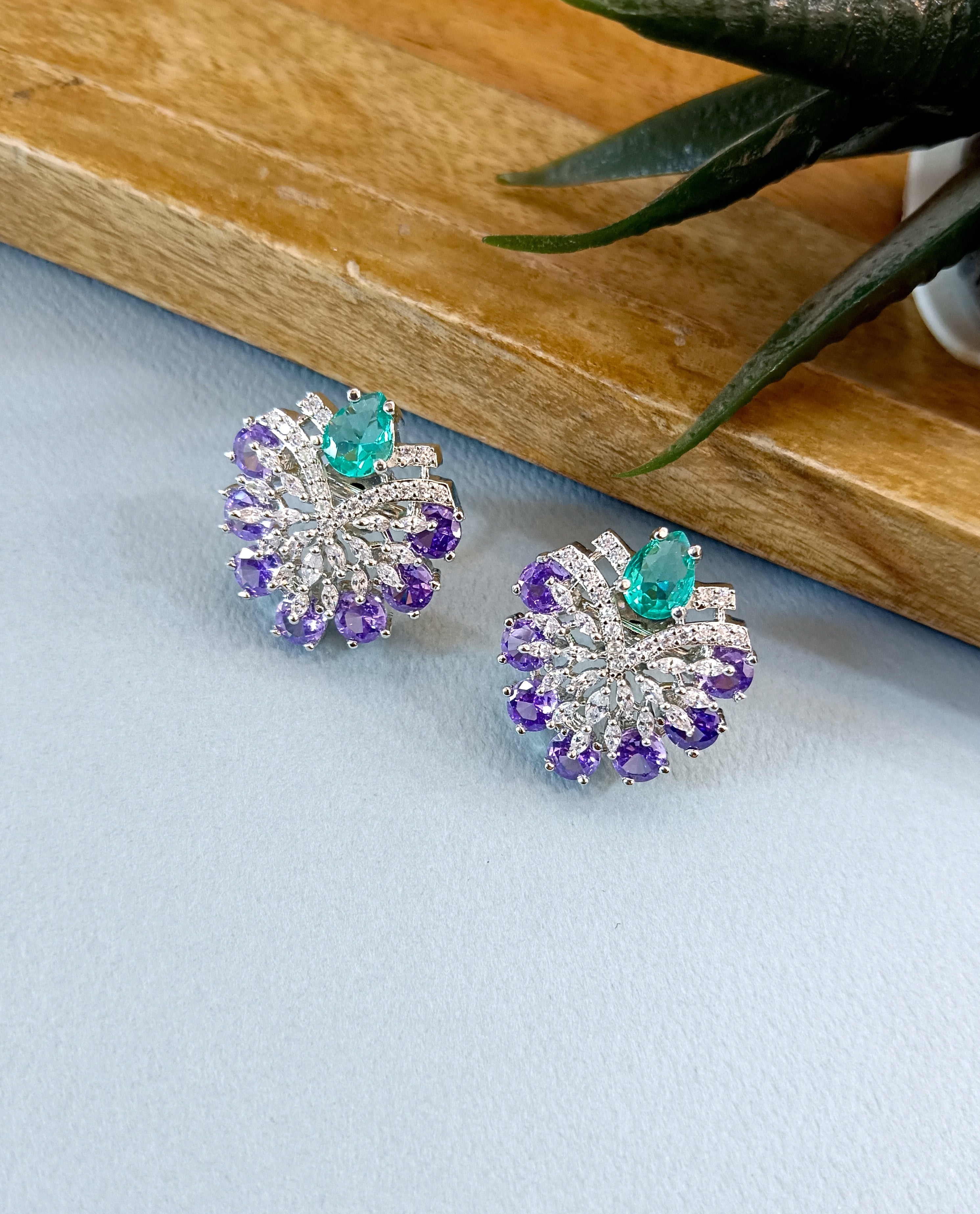 Cherry Diamond Colorful Studs