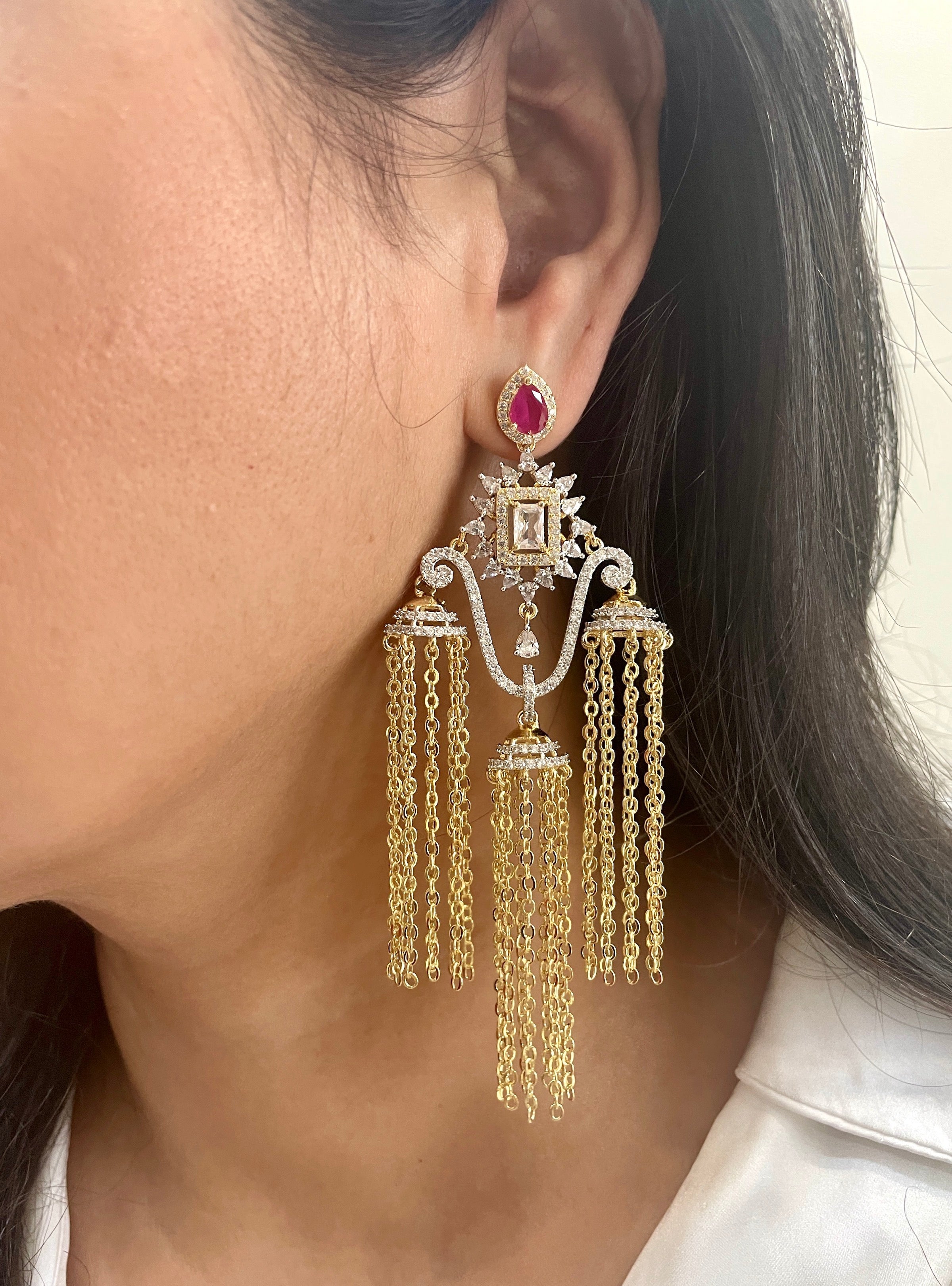 Chandelier Diamond Statement Earrings