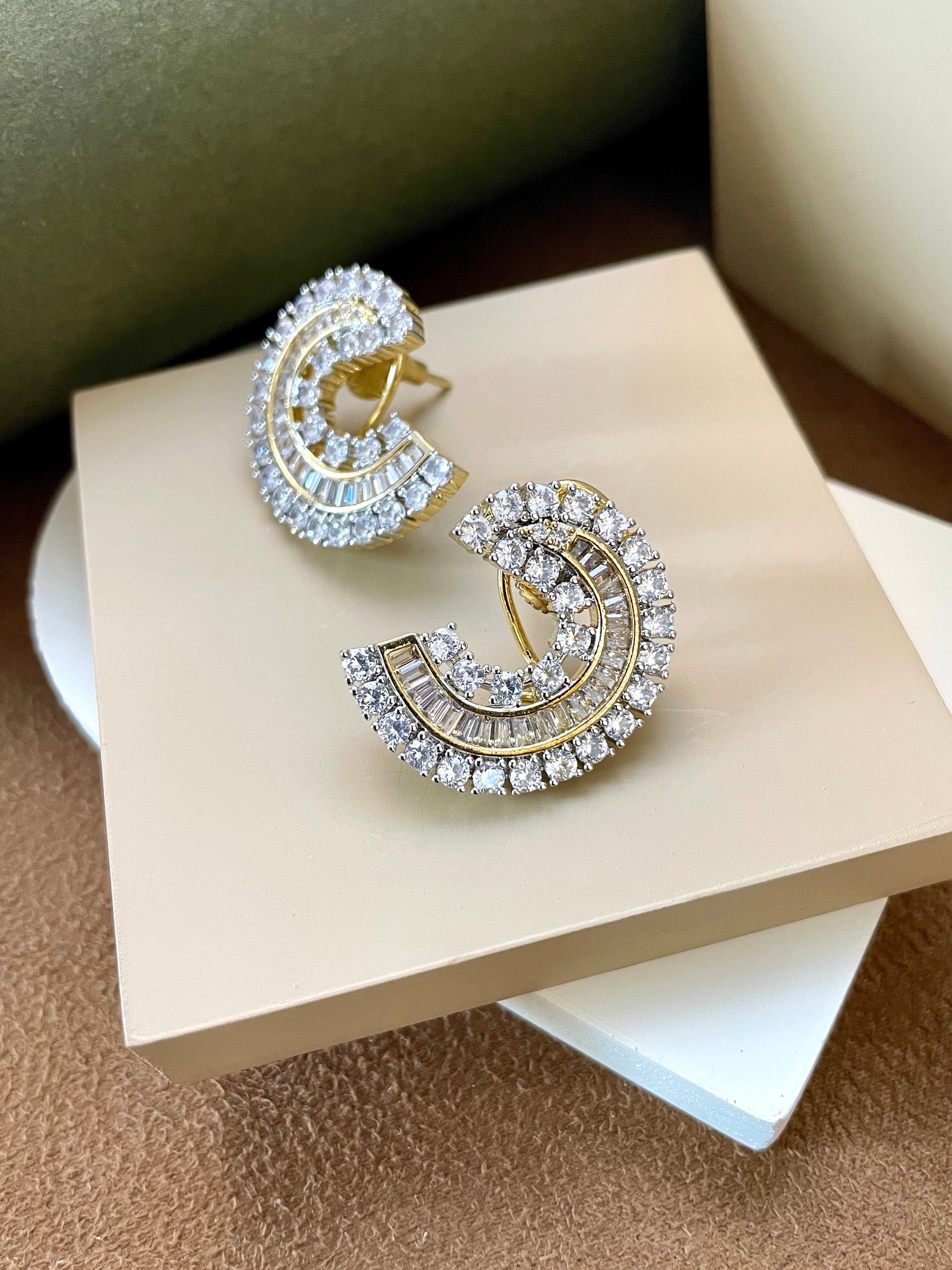 Poppy Diamond C Studs