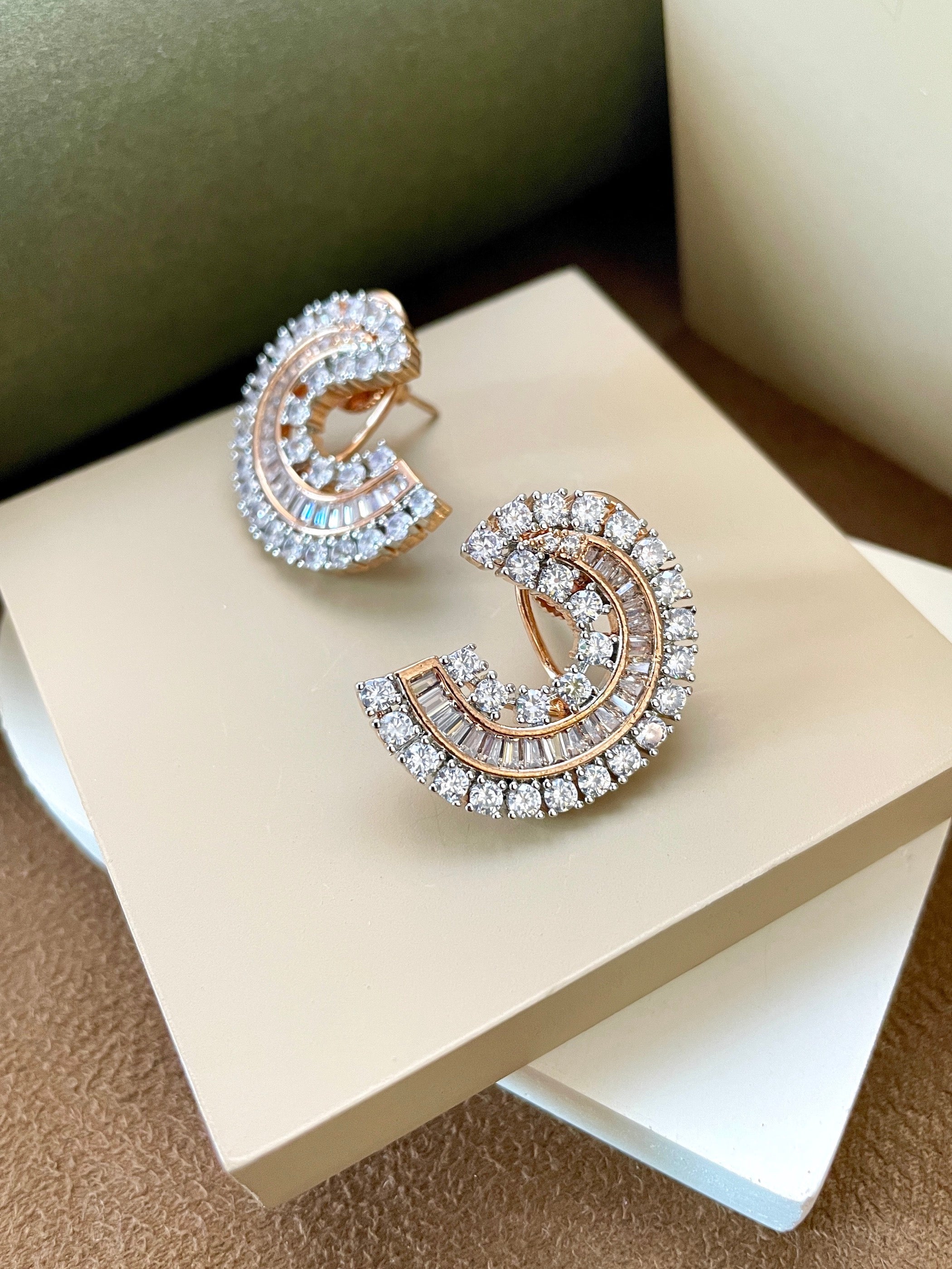 Poppy Diamond C Studs