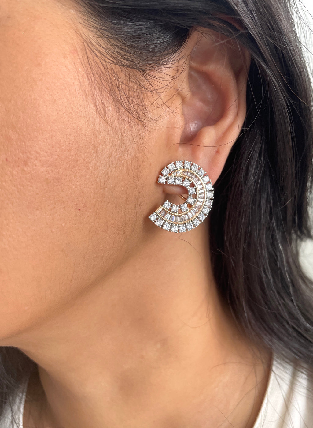 Poppy Diamond C Studs