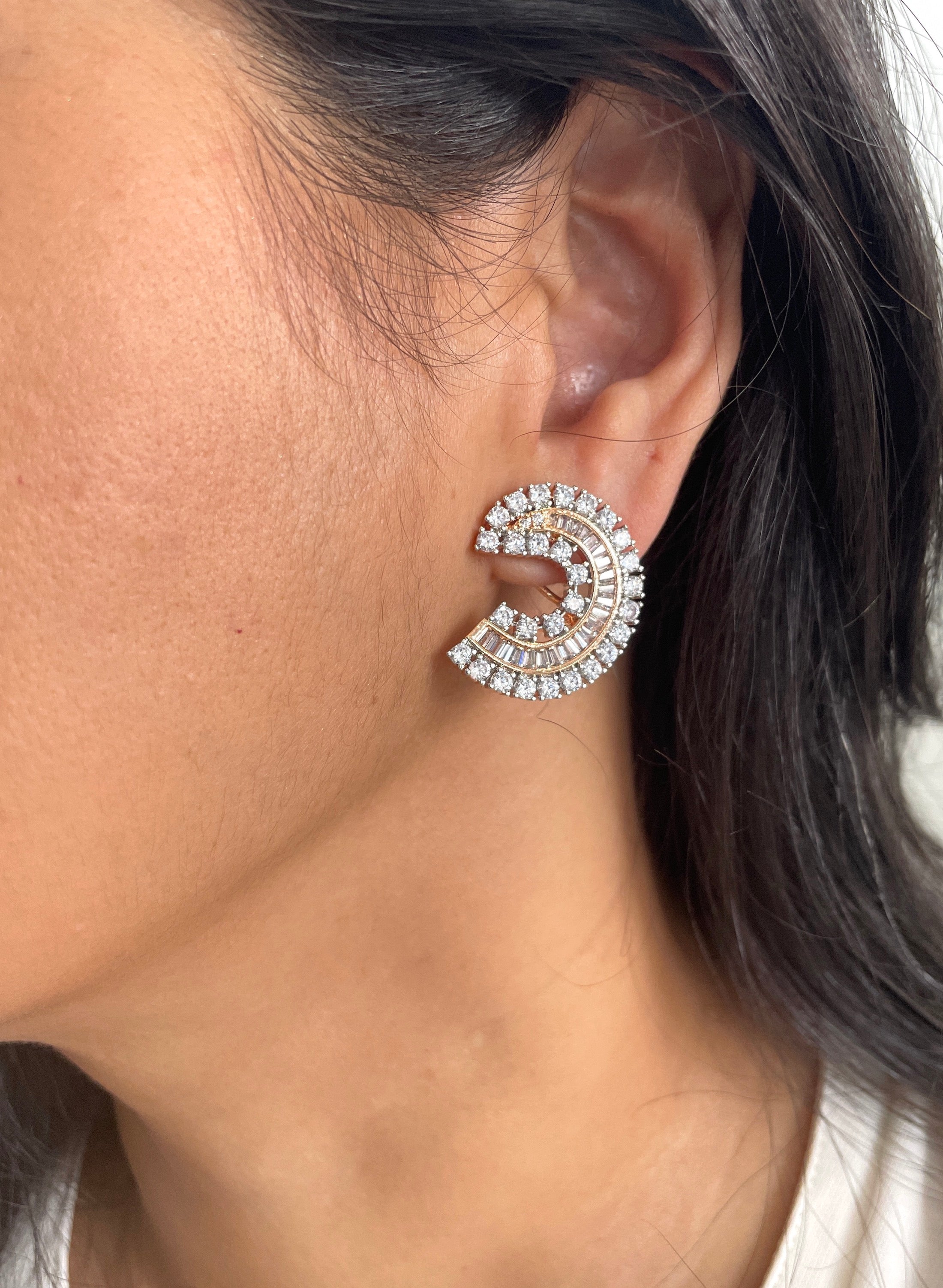 Poppy Diamond C Studs
