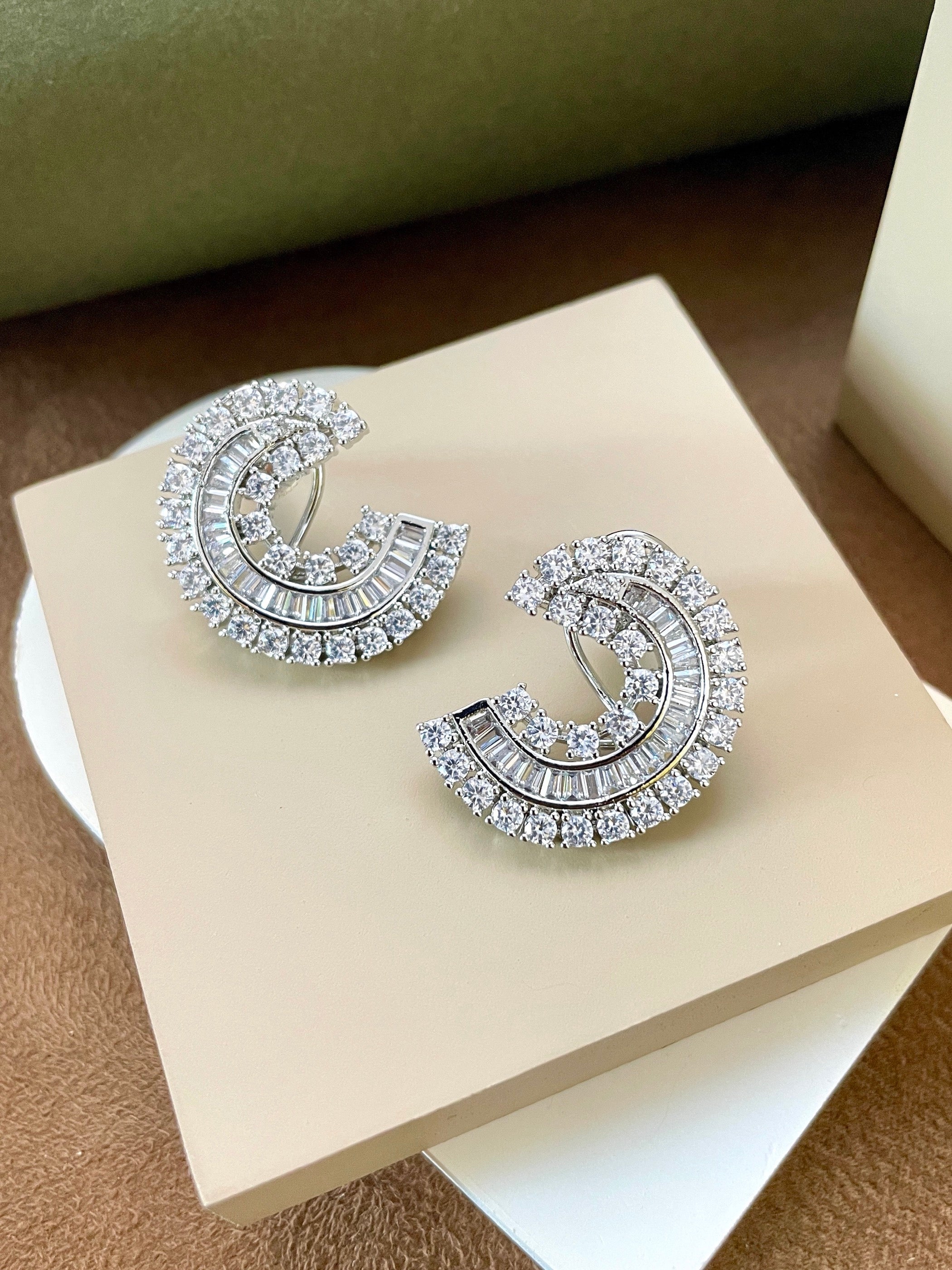 Poppy Diamond C Studs