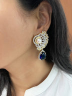 Imitation Jewellery CZ Earrings with Color Stones & Pearls