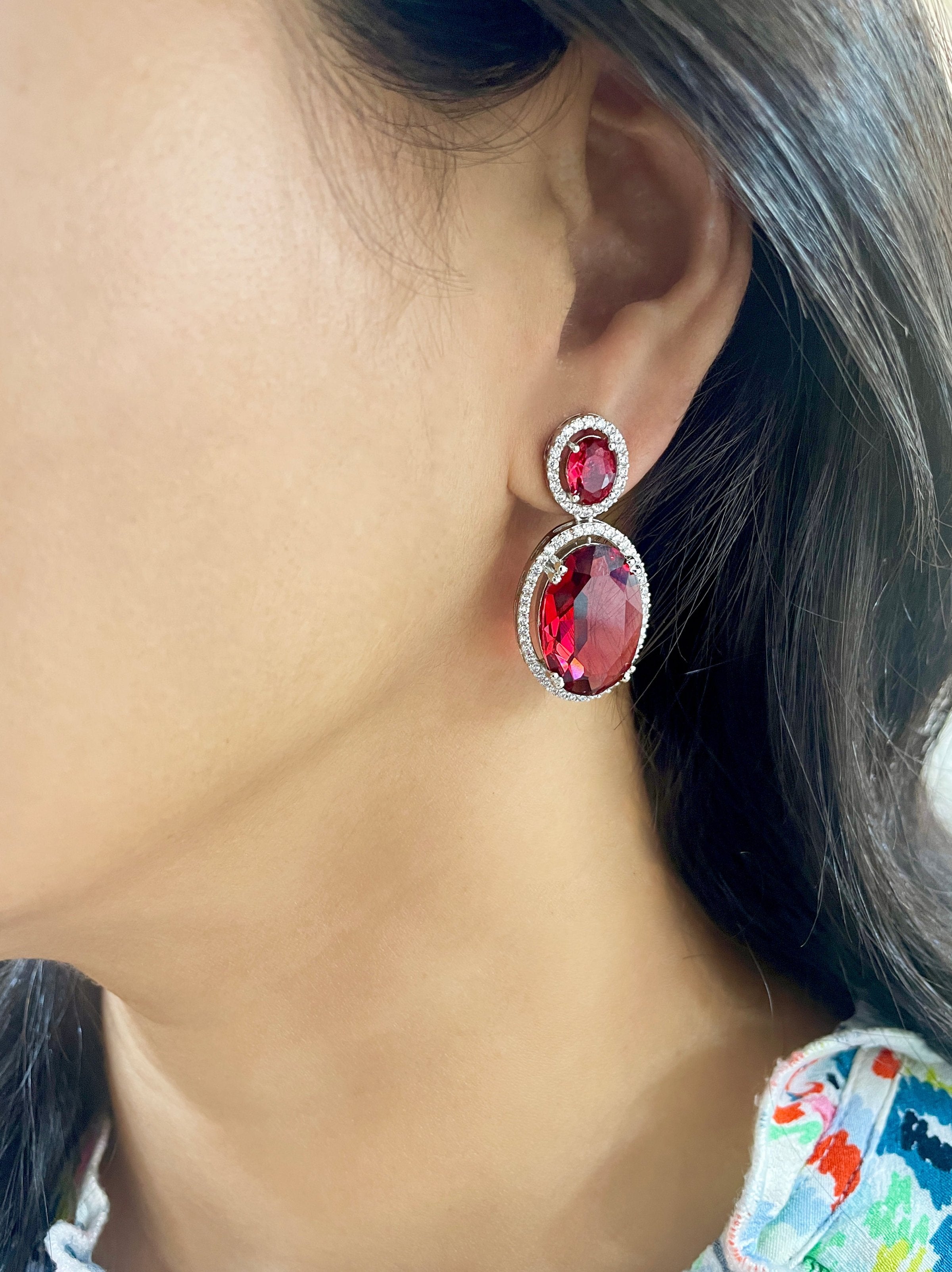 Imitation Jewellery CZ & Color Stone Earrings