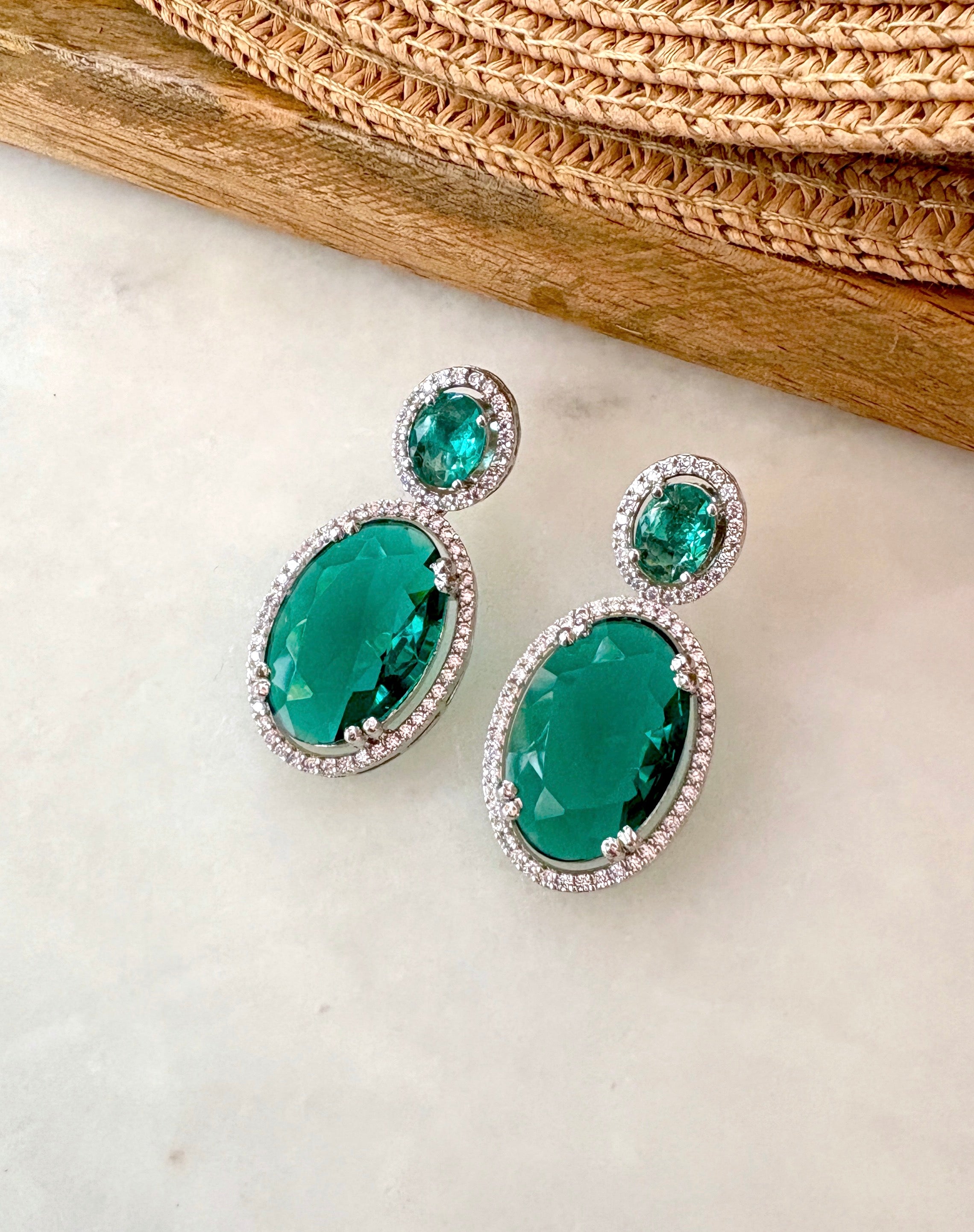 Duoval Gemstone Designer Earrings