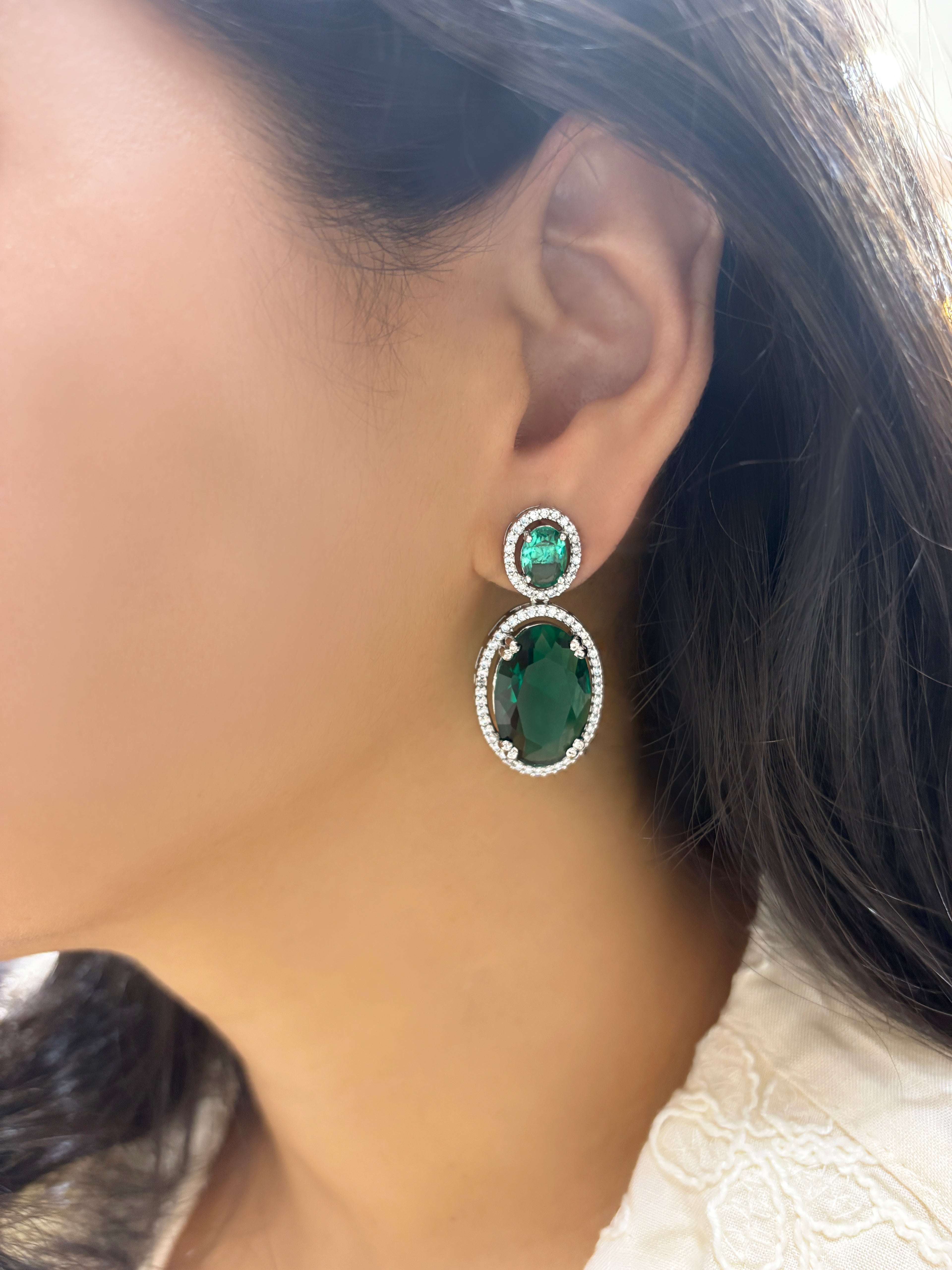 Duoval Gemstone Designer Earrings