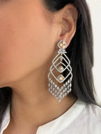 Imitation Jewellery CZ & Color Stones Long Earrings