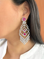 Imitation Jewellery CZ & Color Stones Long Earrings