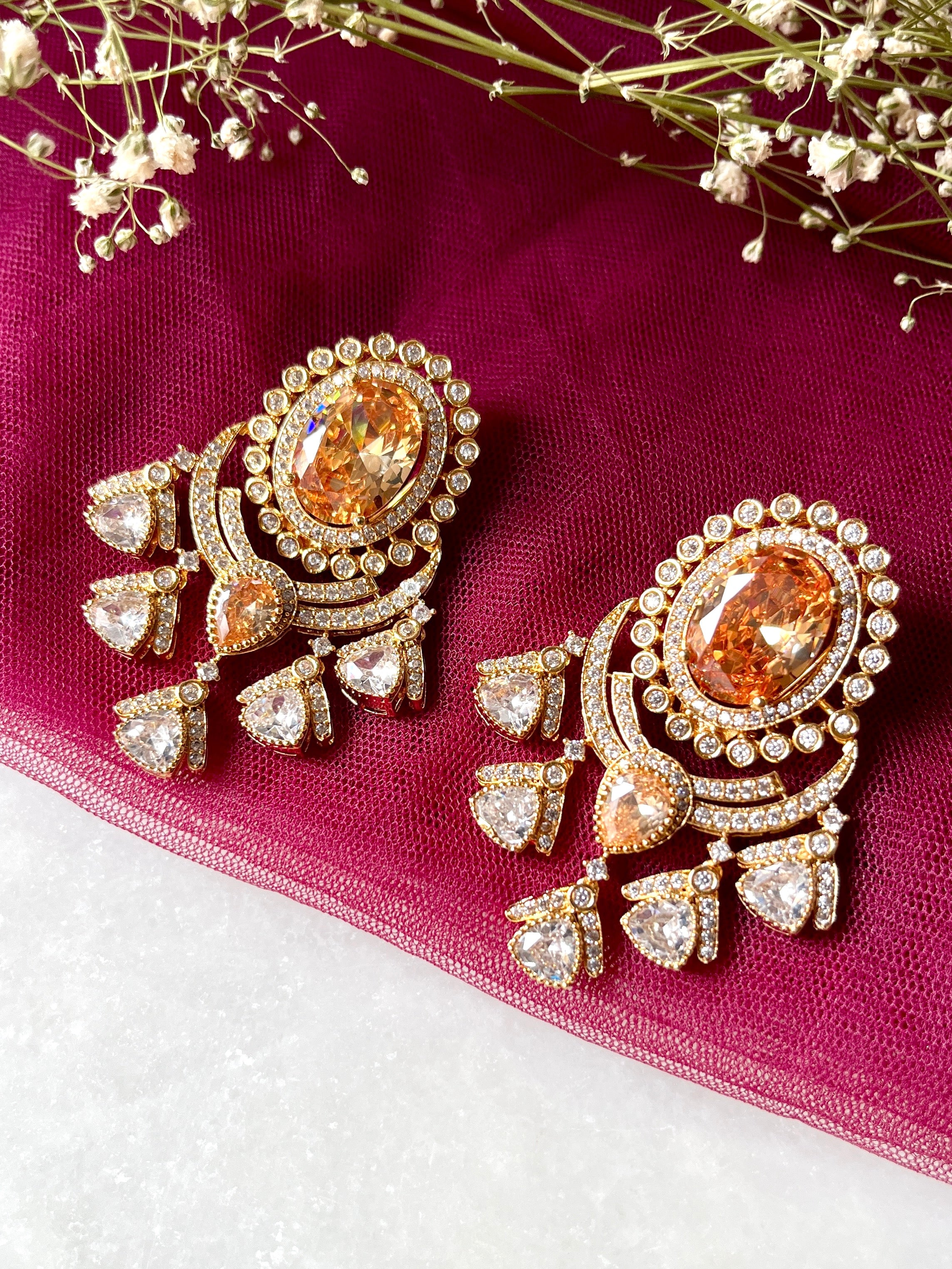 Raya Gold Plated Indian Ethnic Earrings