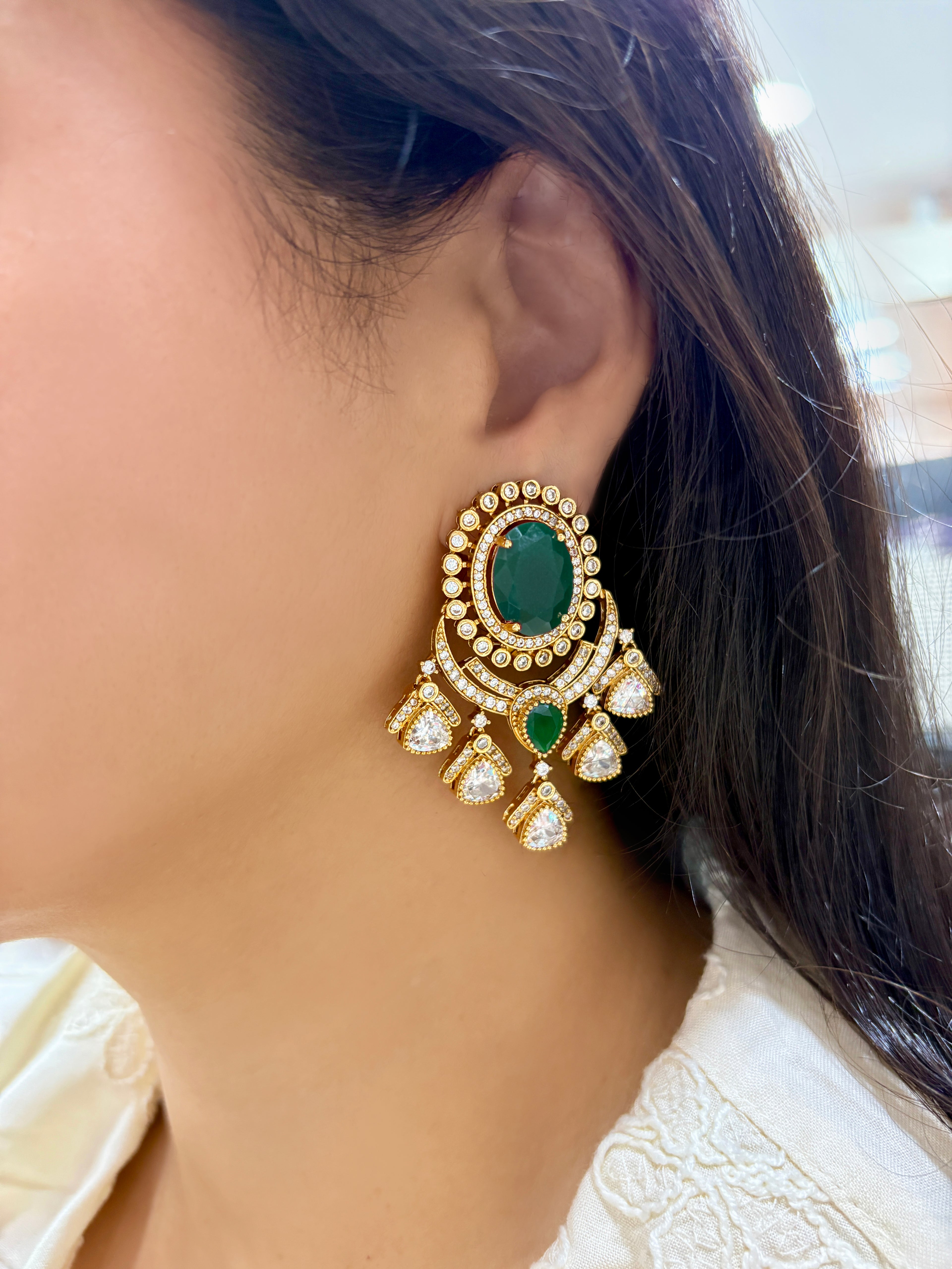 Raya Gold Plated Indian Ethnic Earrings