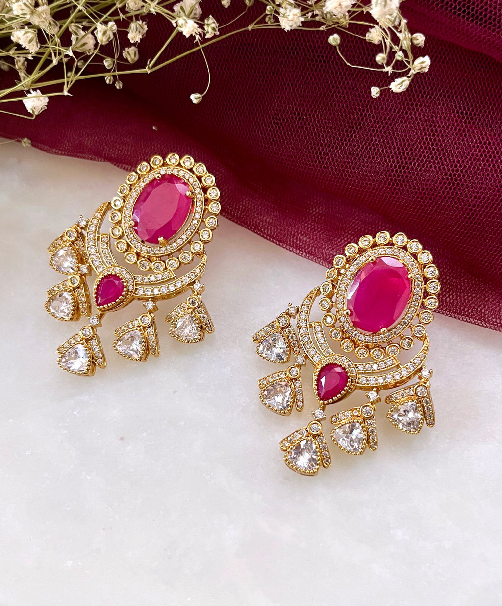 Raya Gold Plated Indian Ethnic Earrings