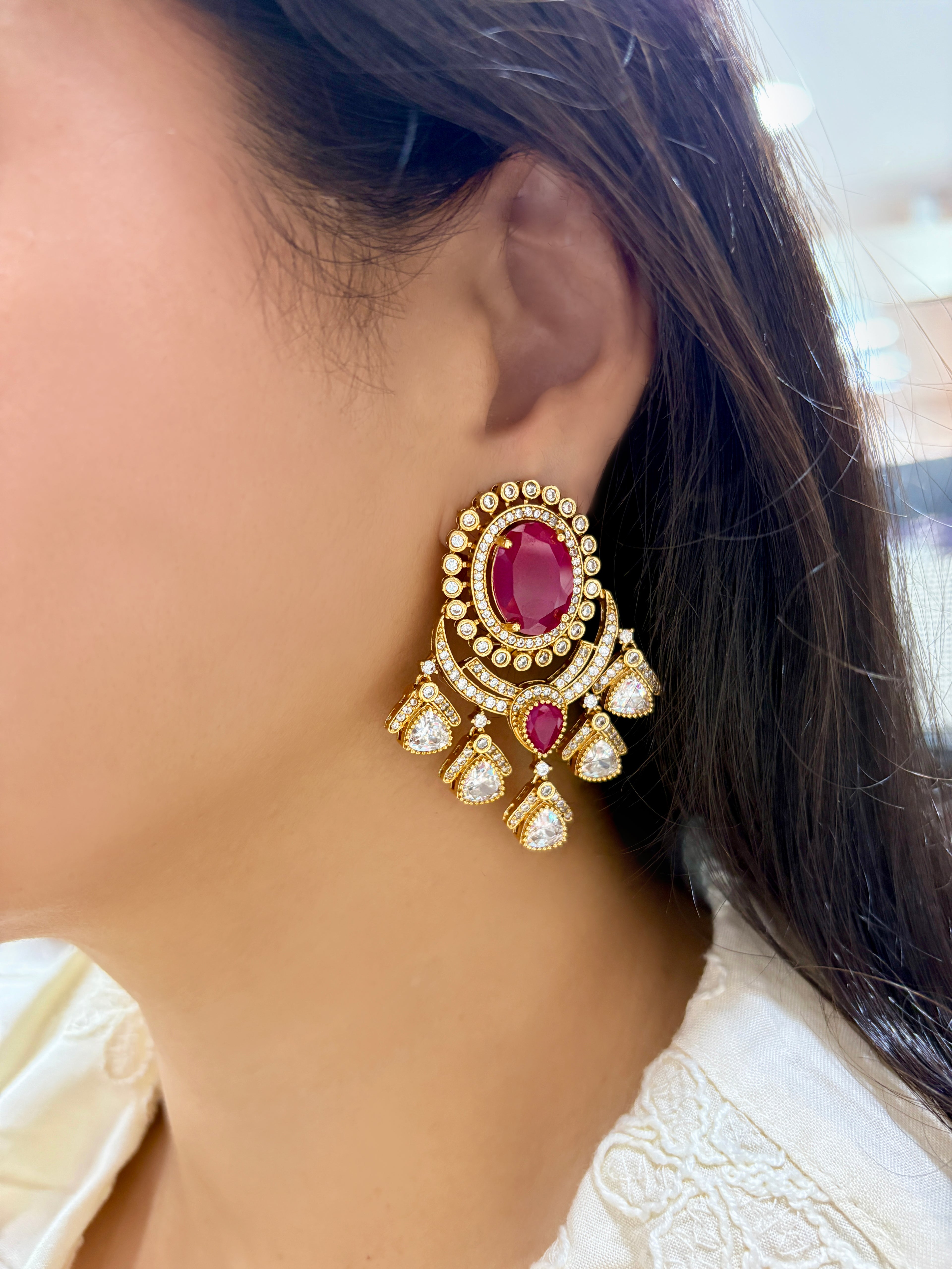 Raya Gold Plated Indian Ethnic Earrings