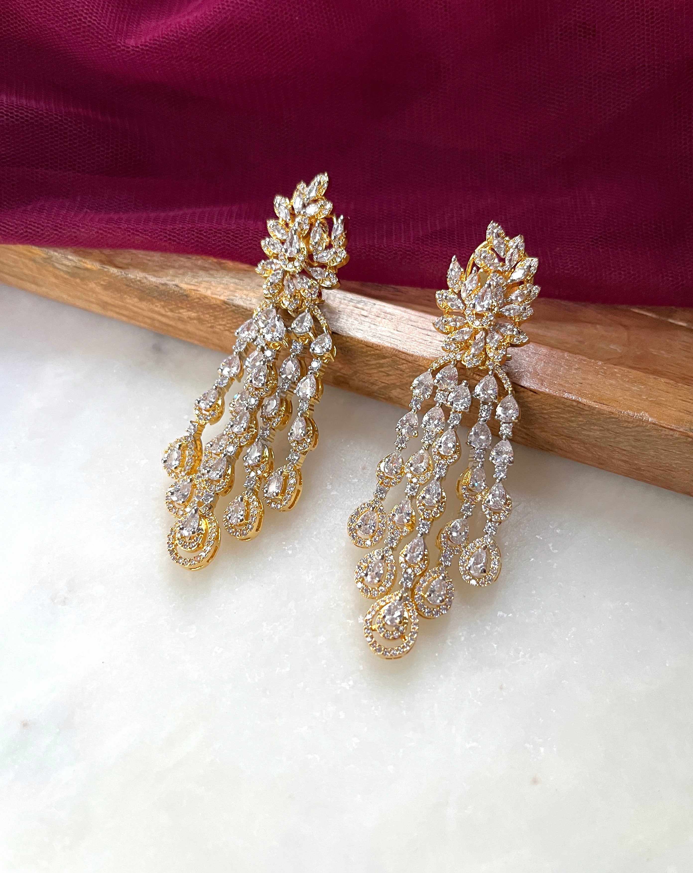 Isabell Diamond Waterfall Designer Earrings