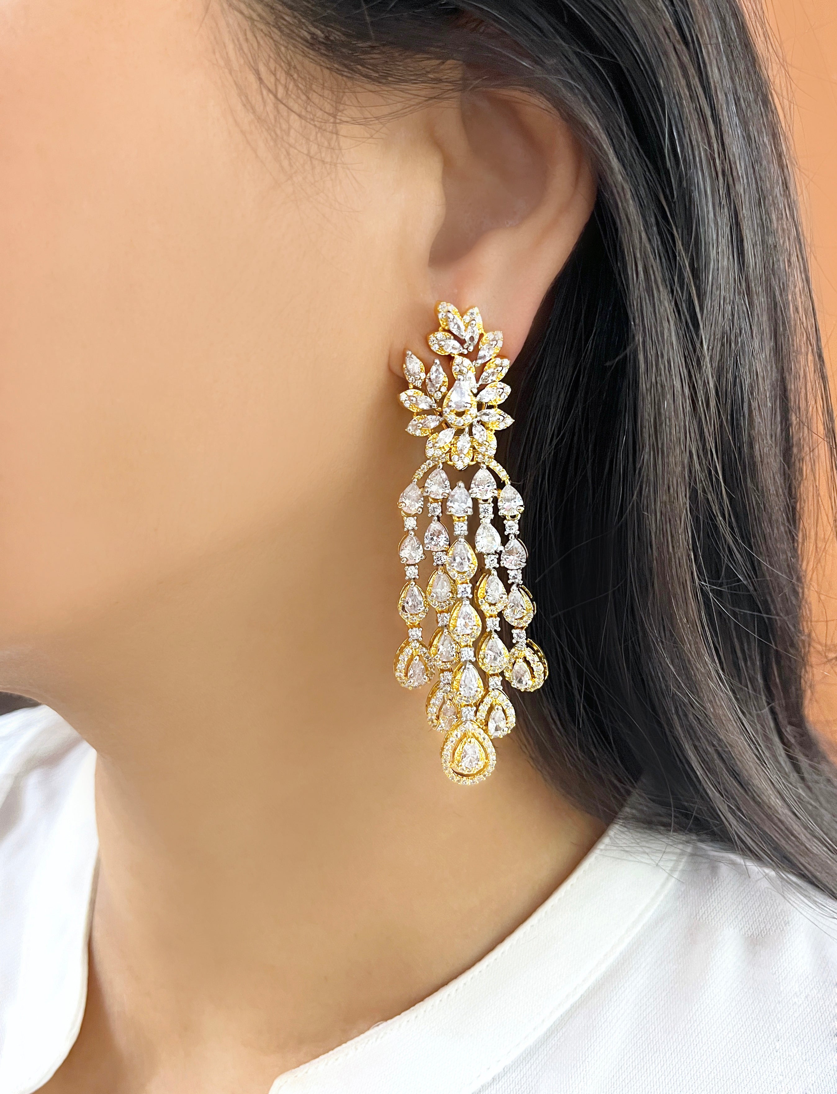 Isabell Diamond Waterfall Designer Earrings