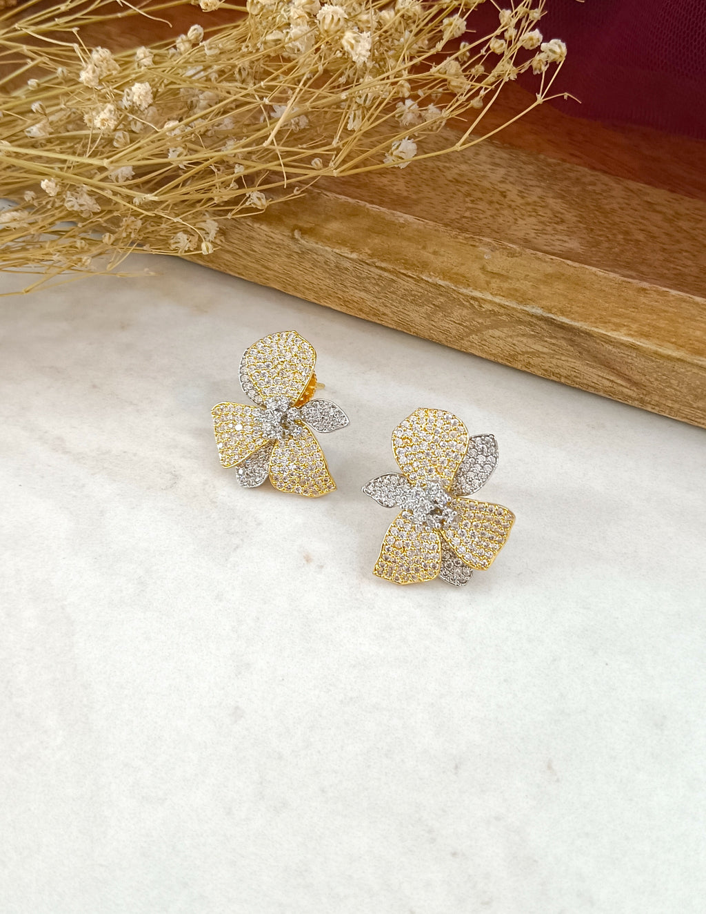 Ferna Floral Diamond Studs