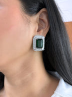 Este Big Emerald Stone Stud Earrings