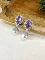 Ashley Designer Diamond & Pearl Earrings