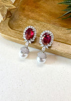 Ashley Designer Diamond & Pearl Earrings