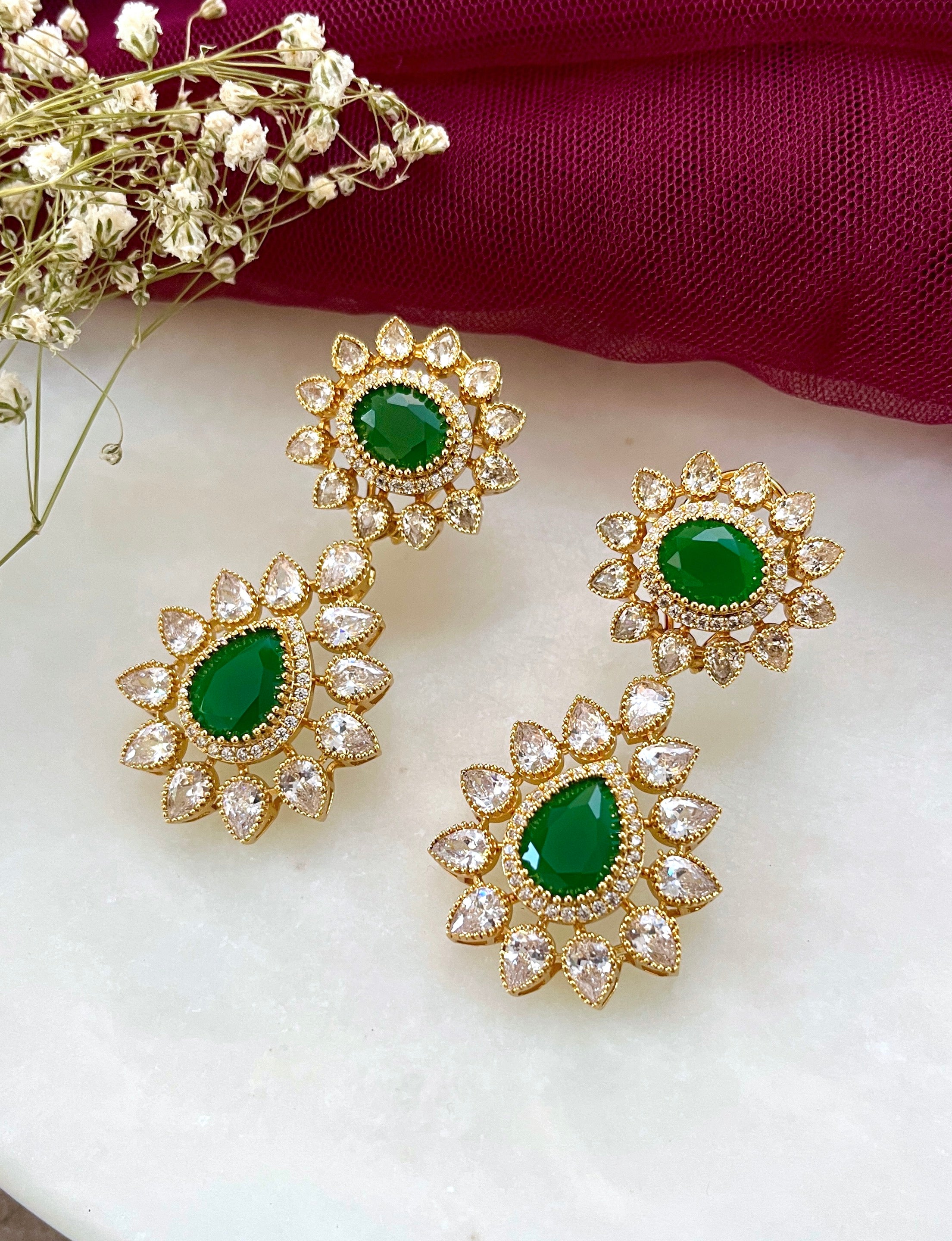 Miraya Gold Plated Indian Ethnic Earrings