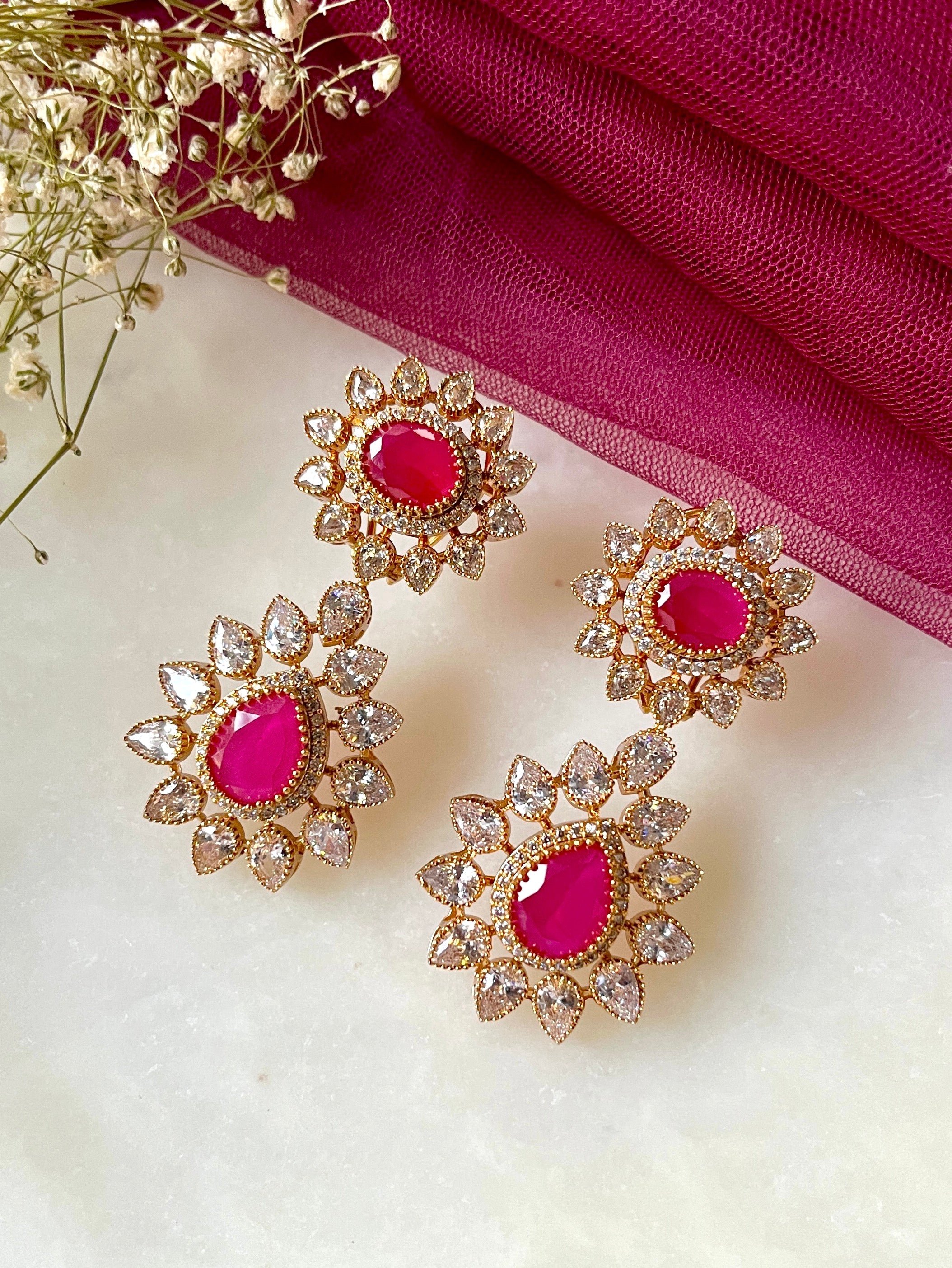 Miraya Gold Plated Indian Ethnic Earrings