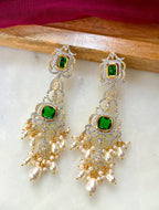 Tulsi Pearl and Diamond Statement Earrings