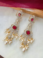 Tulsi Pearl and Diamond Statement Earrings