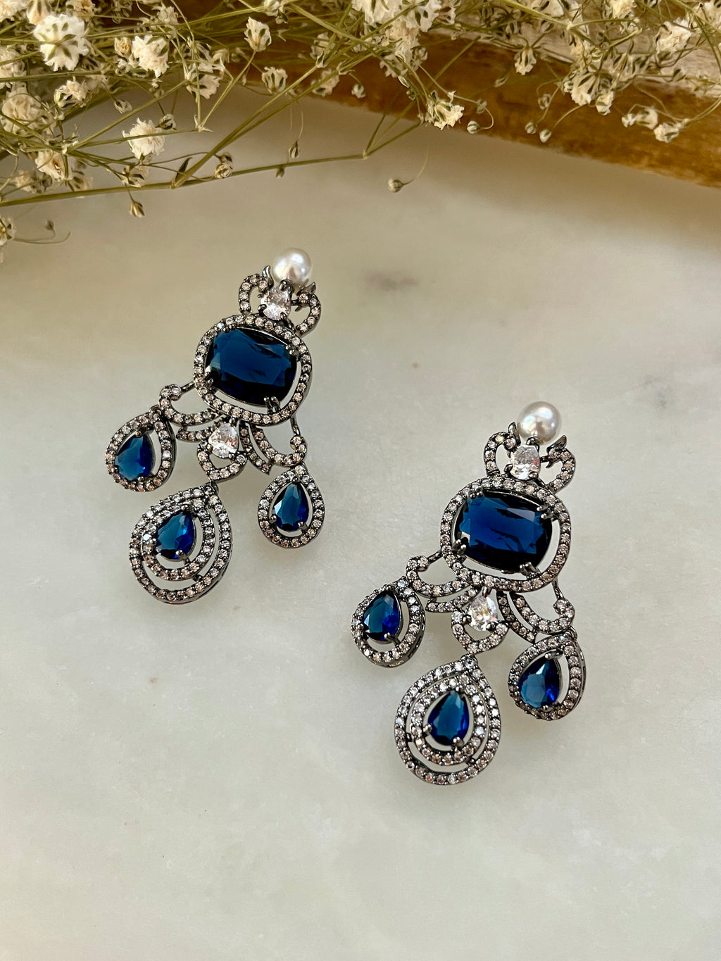 Aadhya Vintage Diamond & Gemstone Earrings