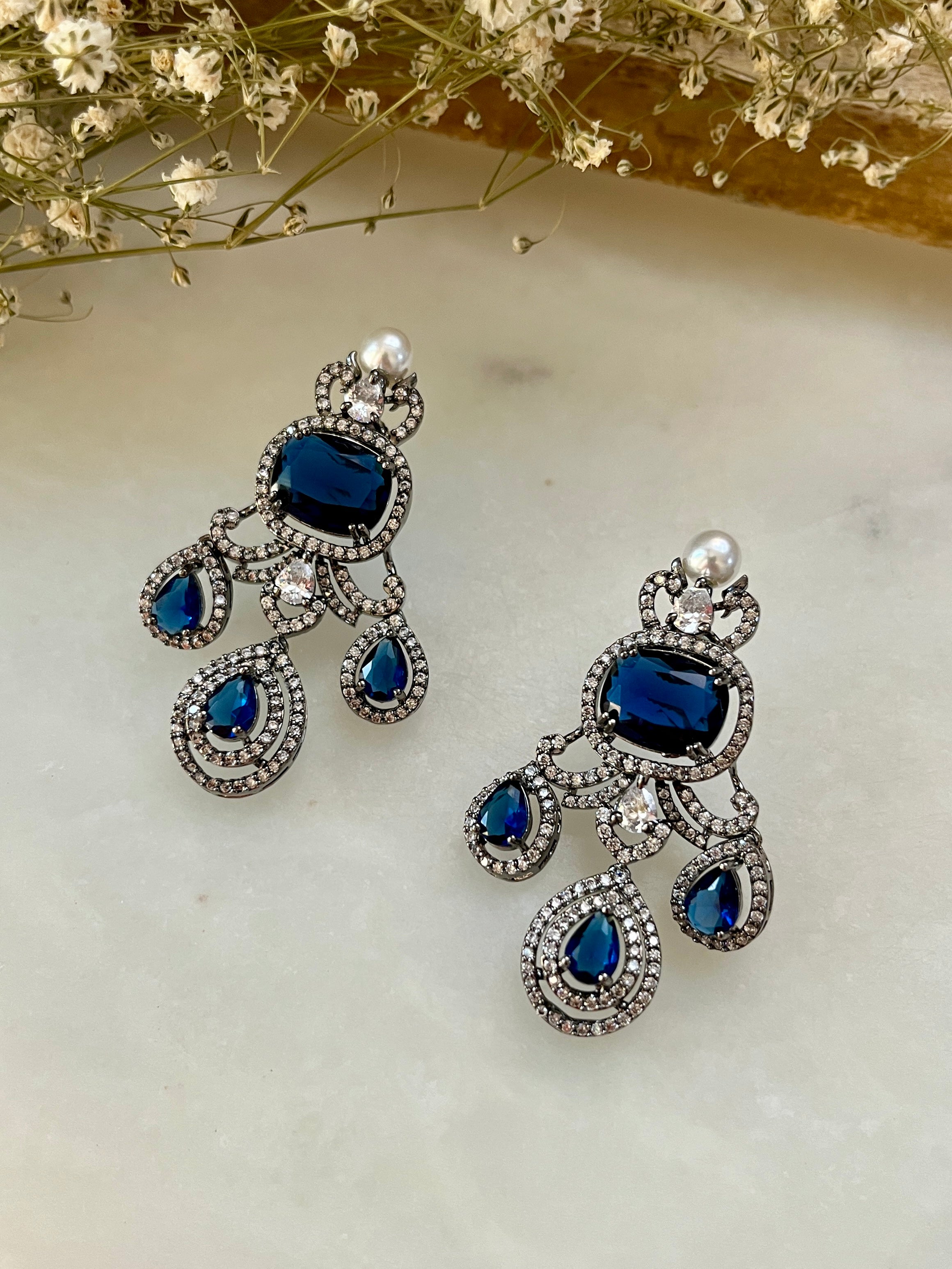 Aadhya Vintage Diamond & Gemstone Earrings