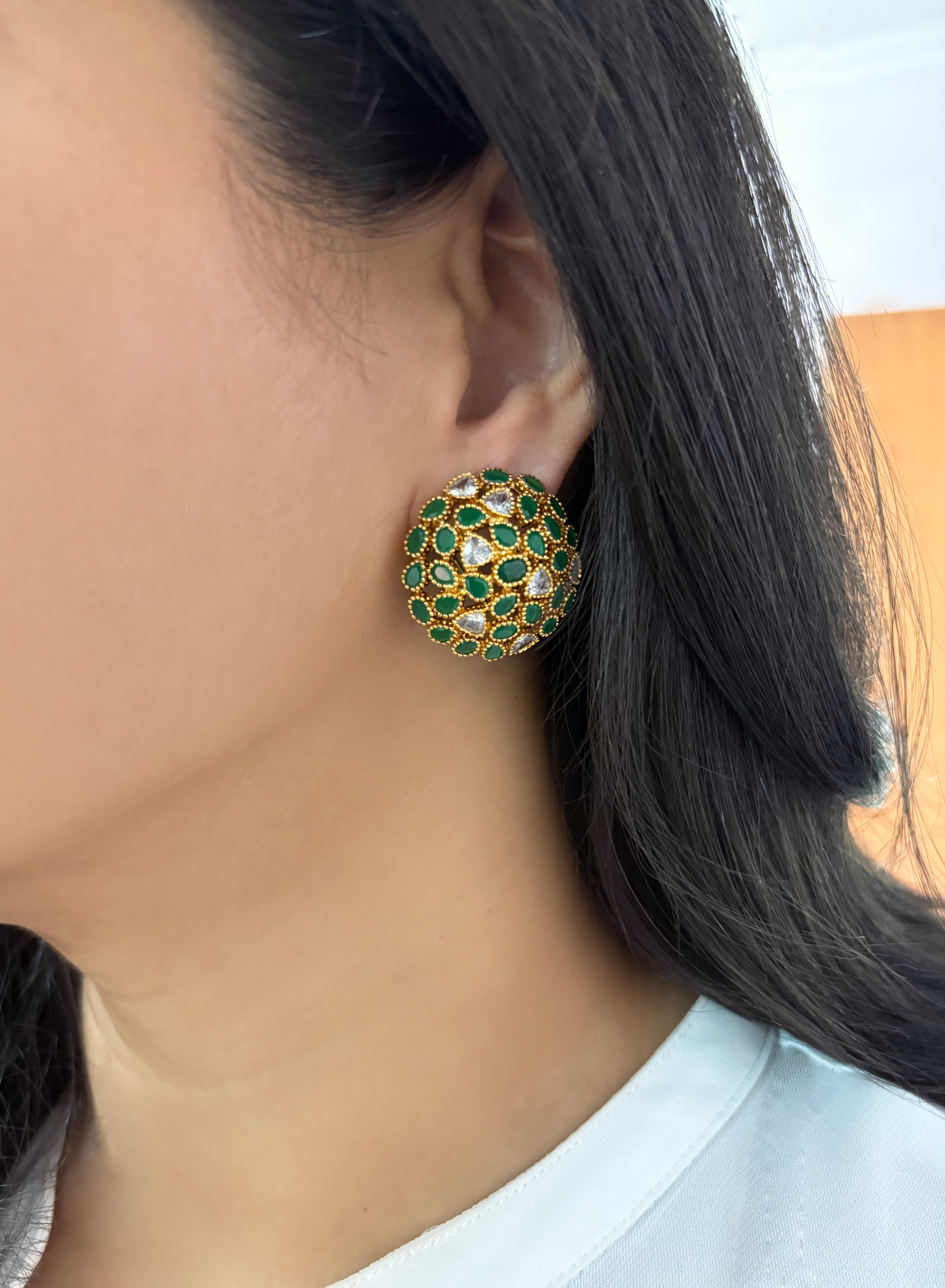 Amara Indian Dome Stud Earrings