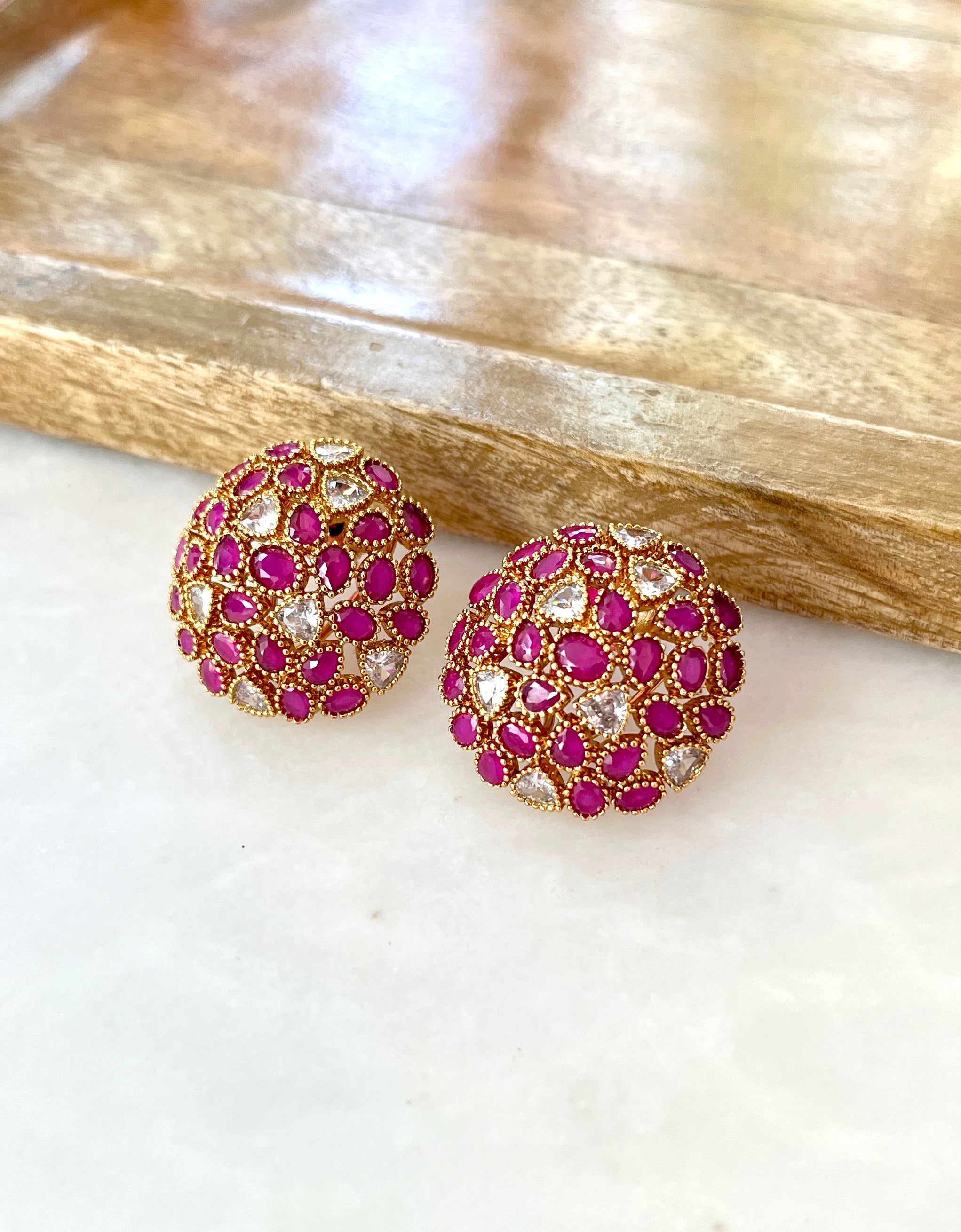 Amara Indian Dome Stud Earrings