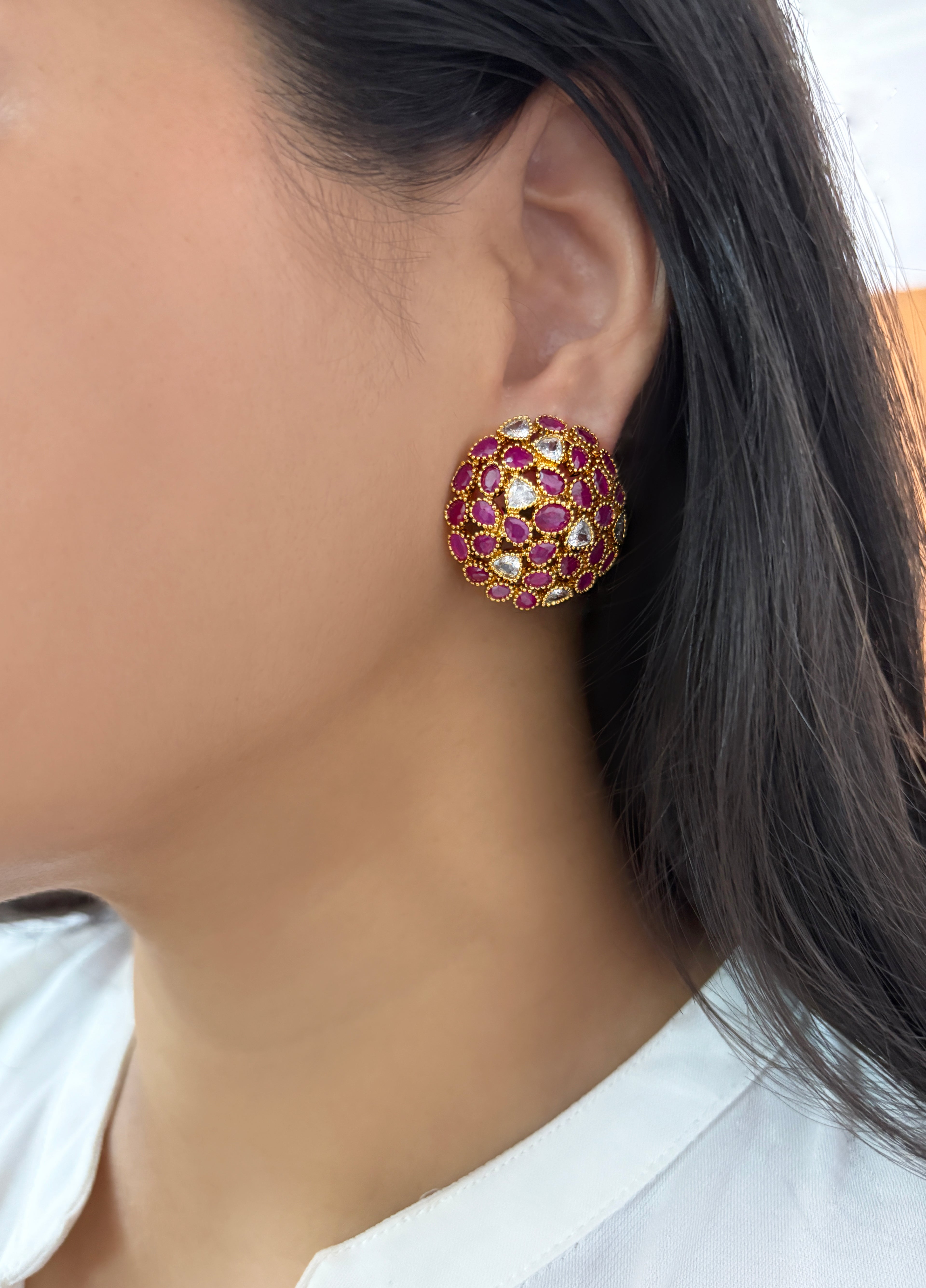 Amara Indian Dome Stud Earrings