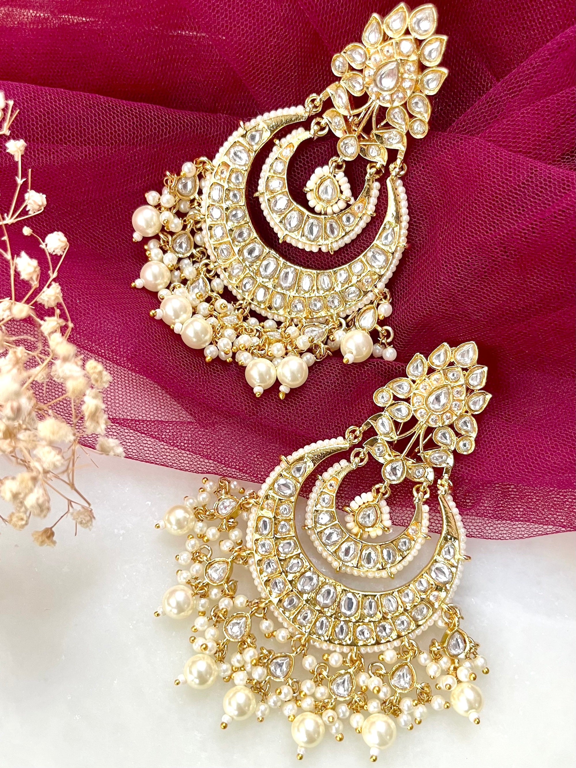 Nazneen Polki Statement Earrings