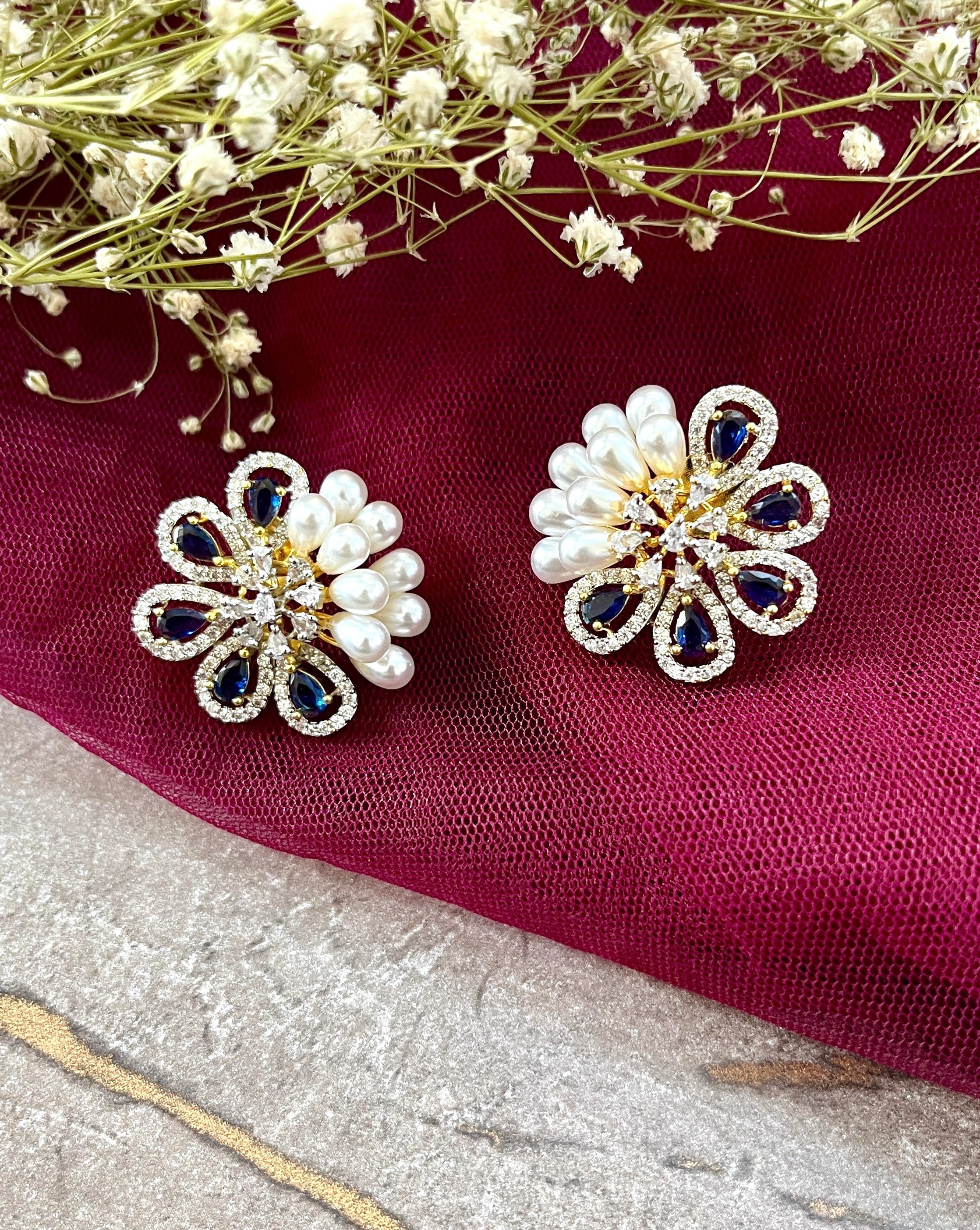 Faye Pearl & Diamond Designer Studs