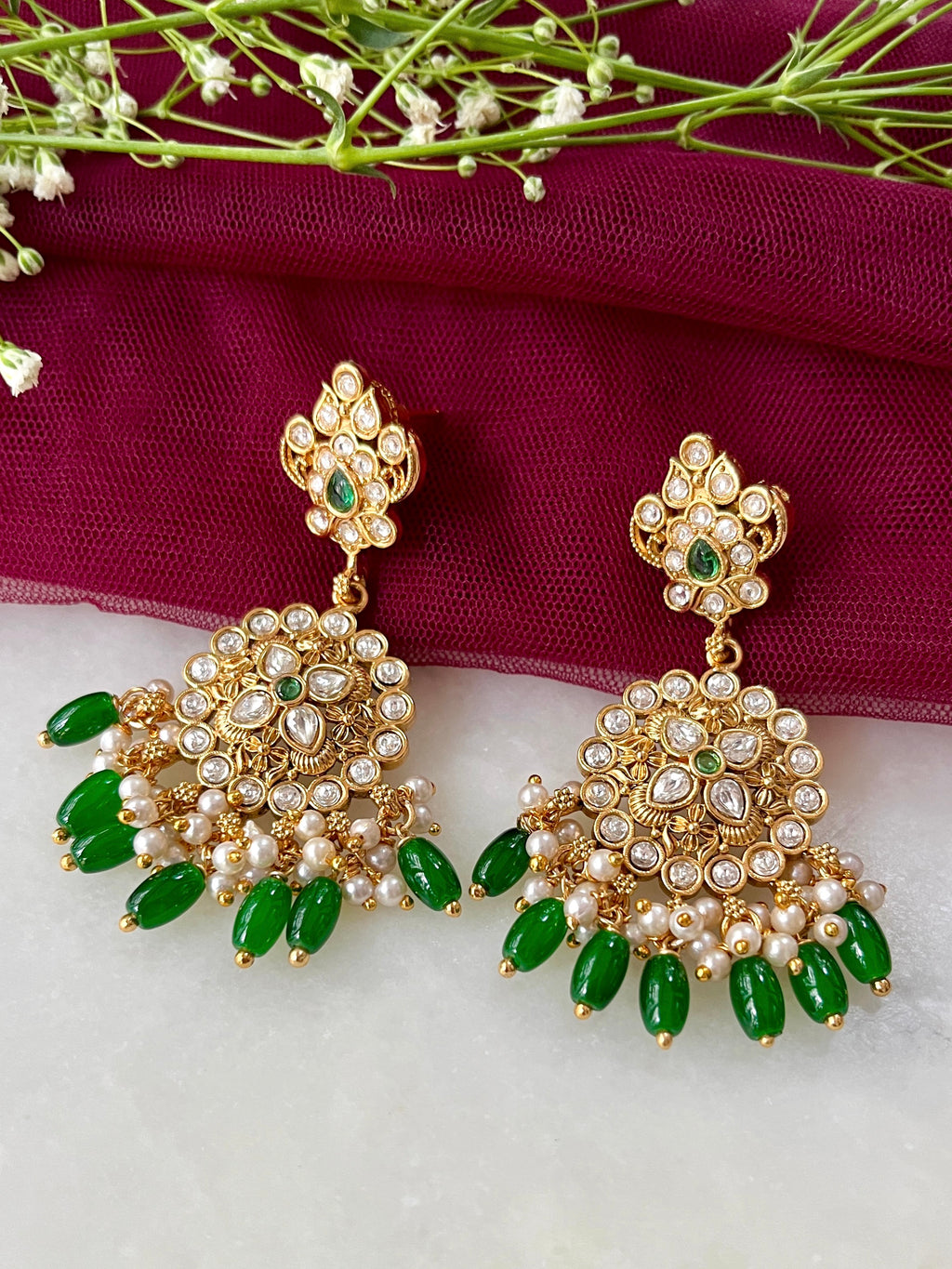 Aayra Polki Heritage Earrings