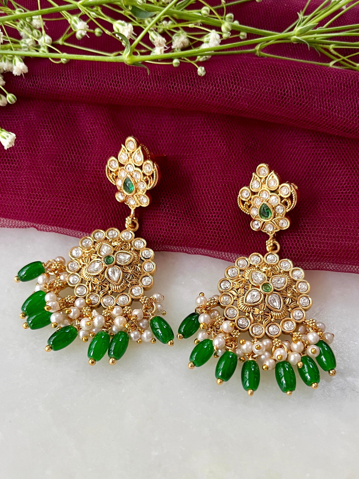 Aayra Polki Heritage Earrings
