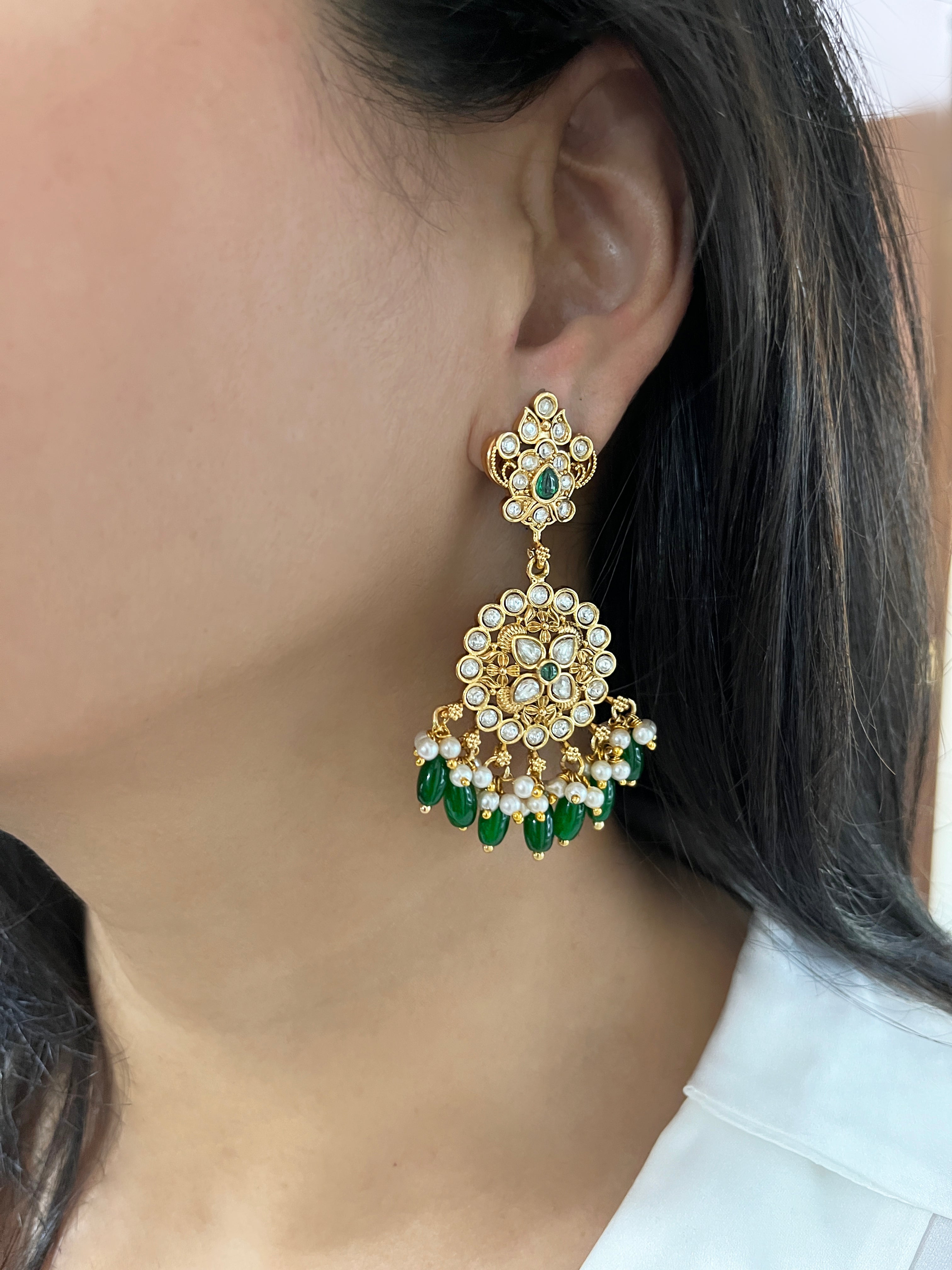 Aayra Polki Heritage Earrings