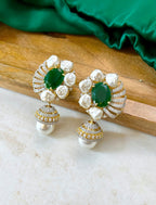 Reya Diamond & Baroque Pearl Designer Earrings