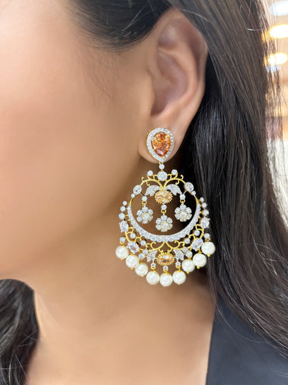 Vanya Diamond & Pearl Designer Chandbali