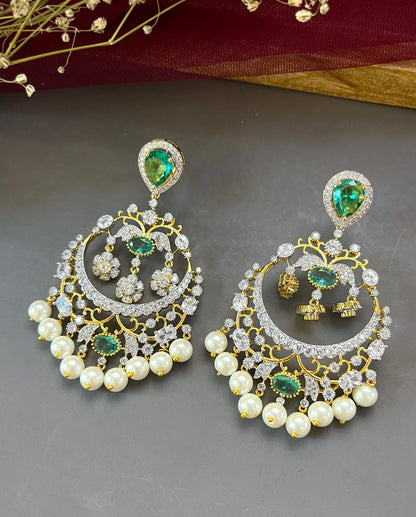 Vanya Diamond & Pearl Designer Chandbali