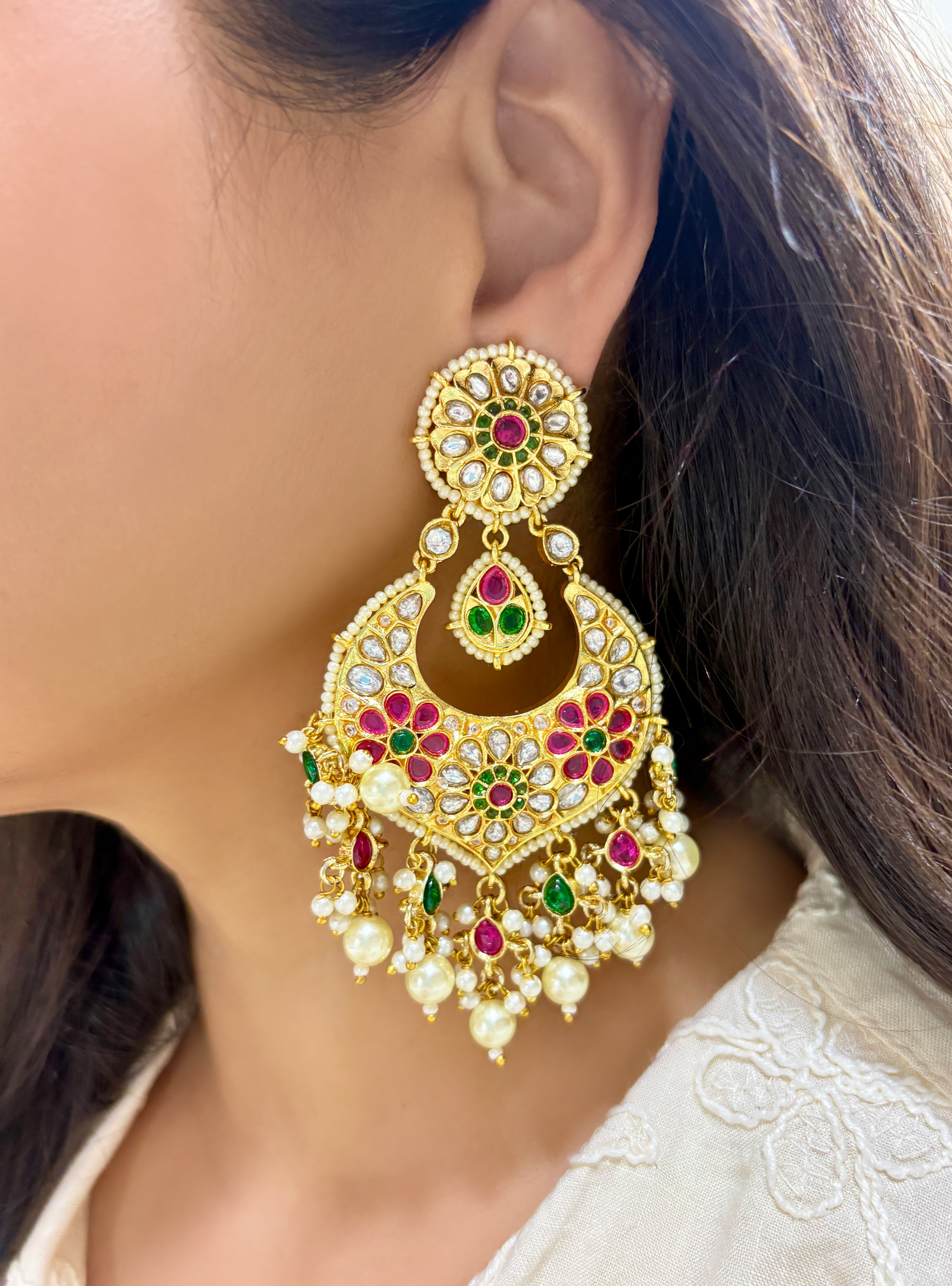 Bahara Oversized Polki Chandbalis