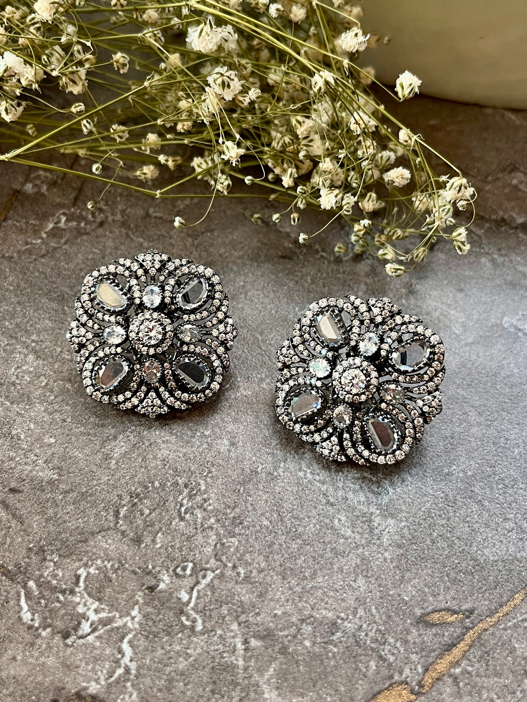 Rianna Vintage Rose Cut Diamond Studs