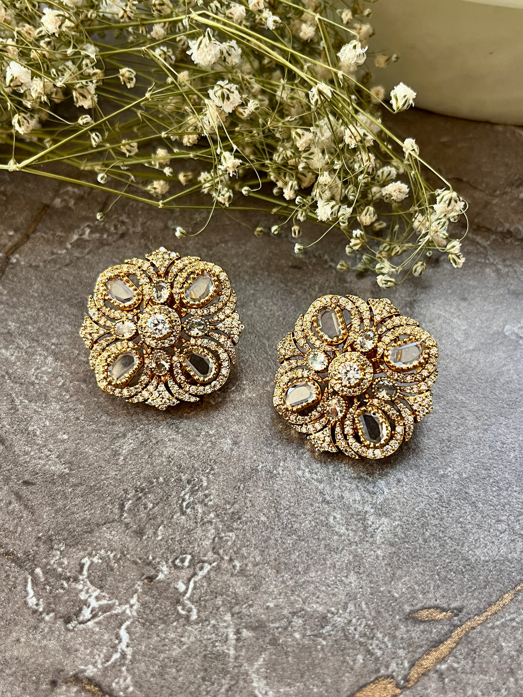 Rianna Vintage Rose Cut Diamond Studs