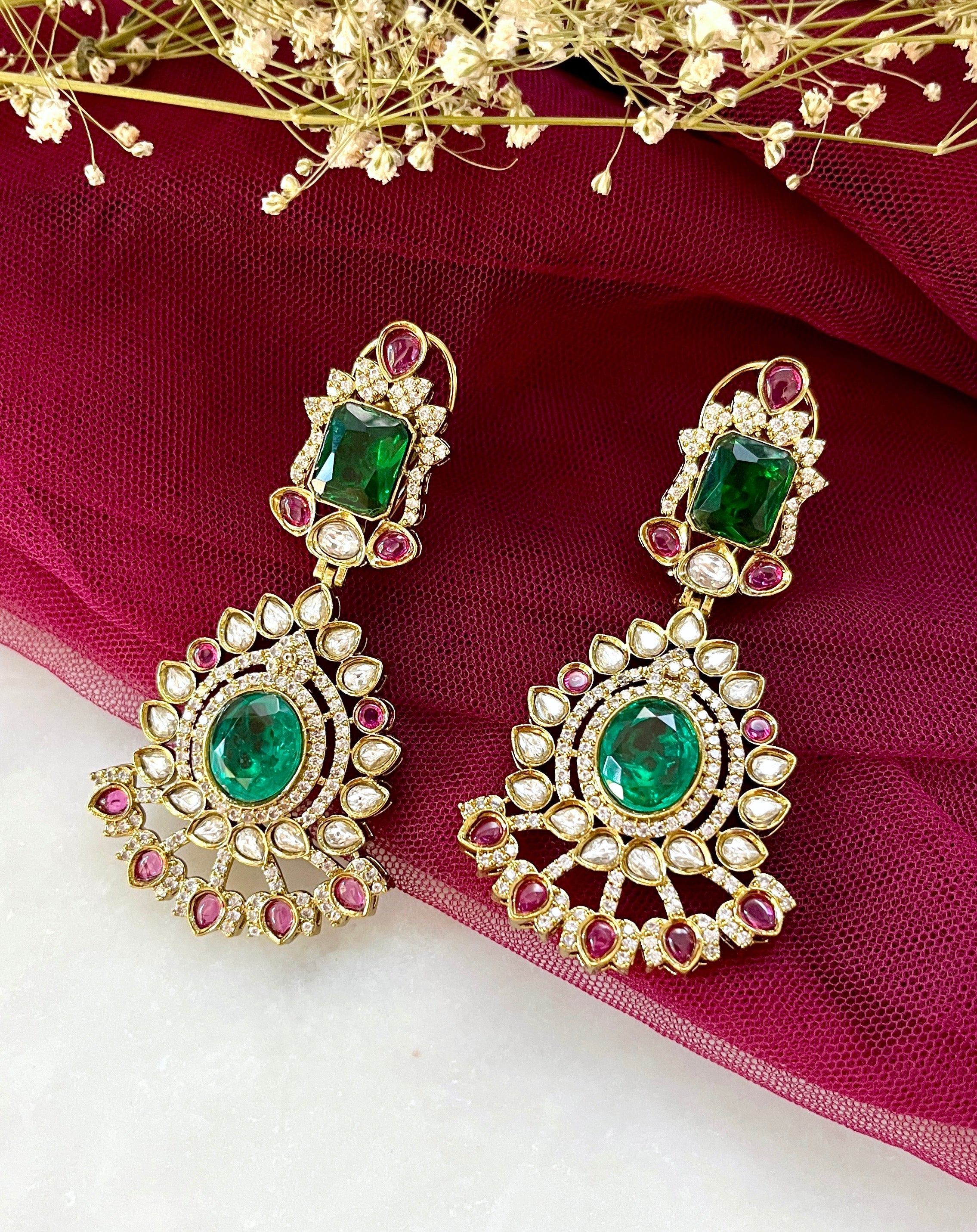 Kavya Polki Designer Earrings