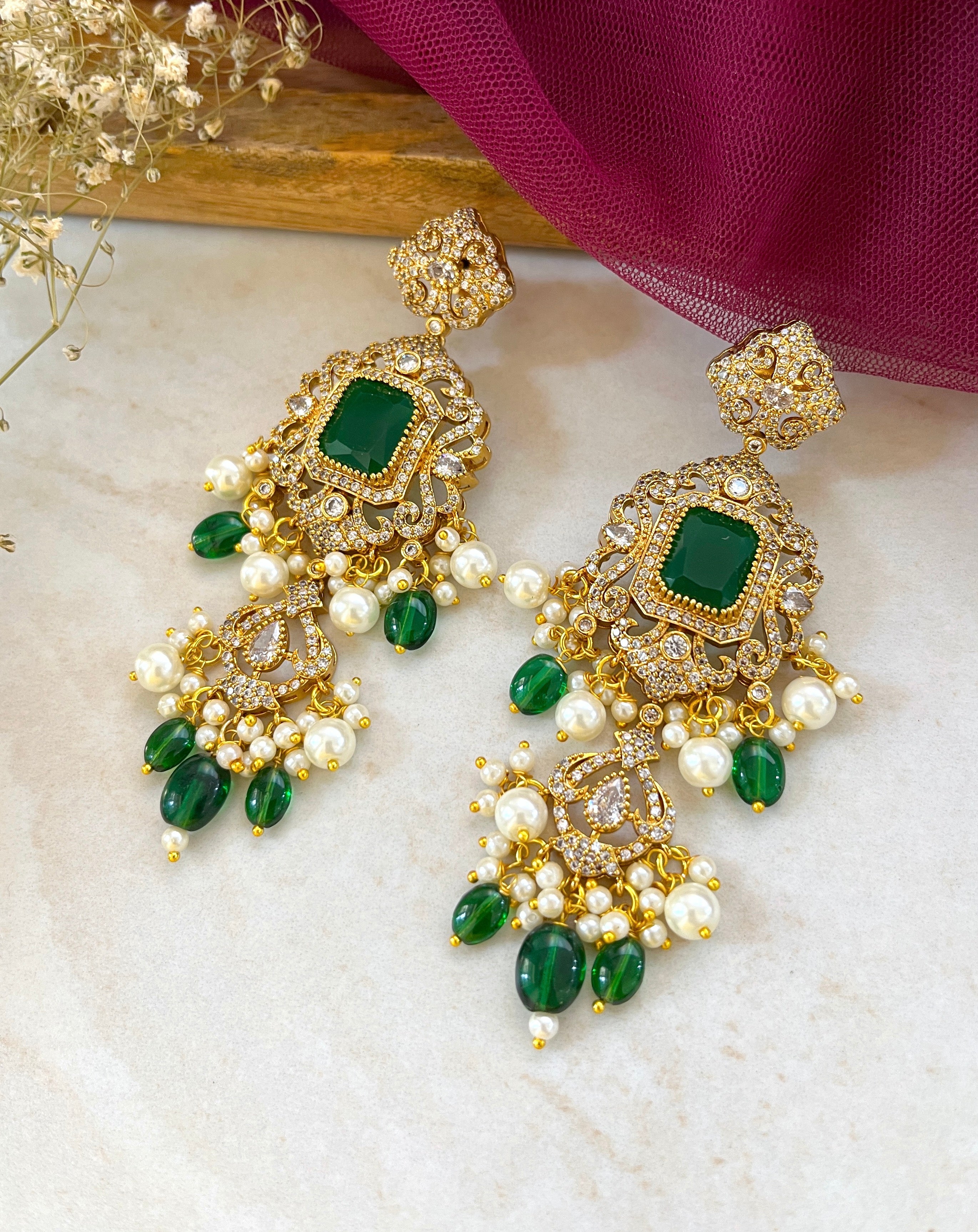 Anamika Ethnic Diamond Designer Earrings